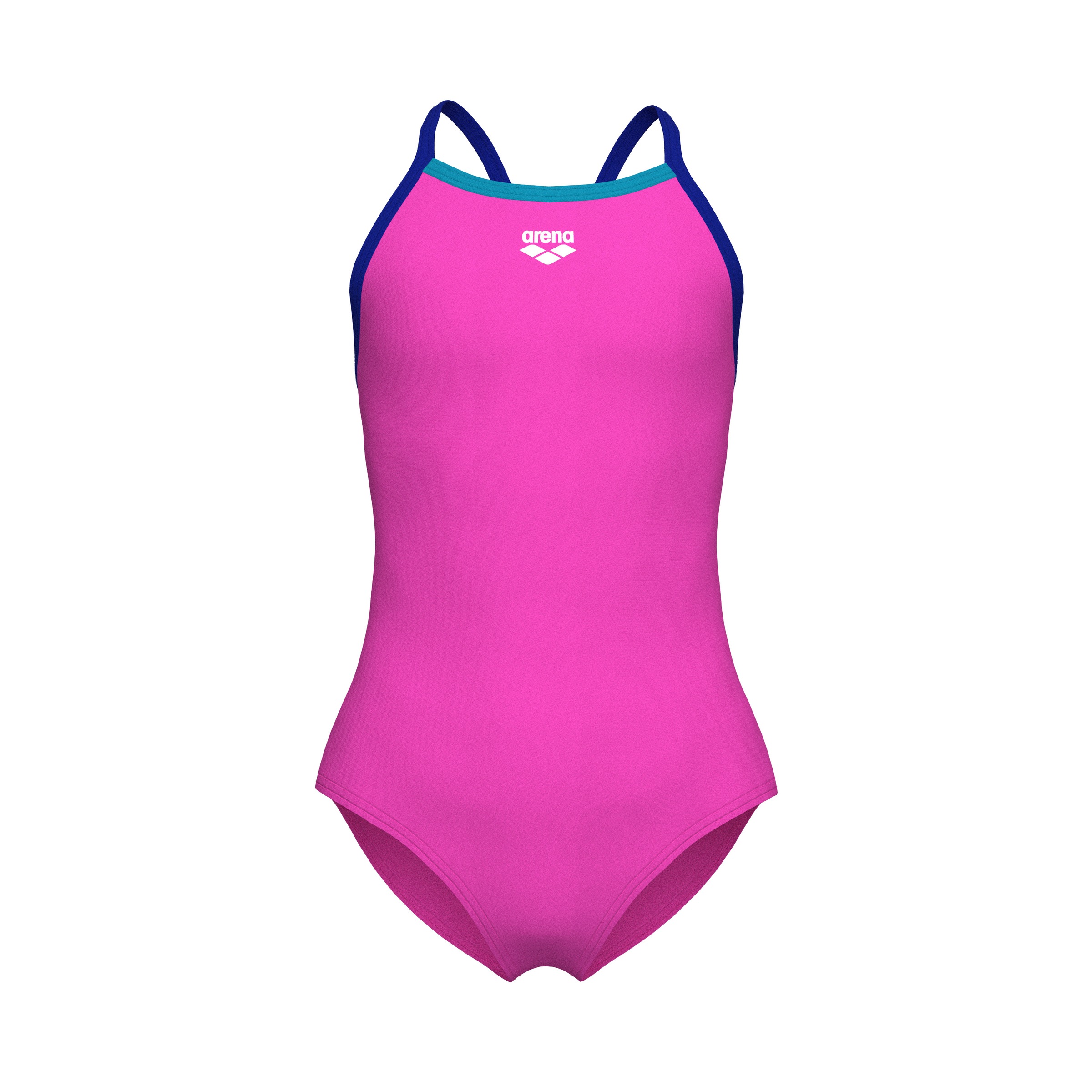ARENA Mädchen Badeanzug "GIRL'S ARENA SWIMSUIT LIGHT DROP SOLID für Mädchen"shocking pink, neon blau, eyeblush, Gr. 152, Obermaterial: 82% Polyester,