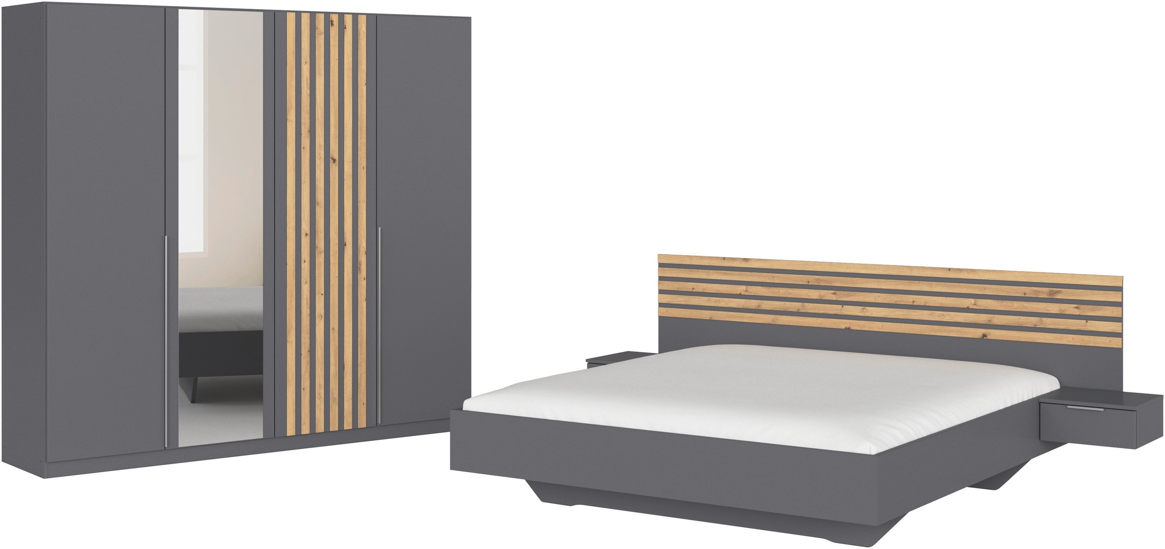 Rauch Lamella Bedroom Set Gray 180cm