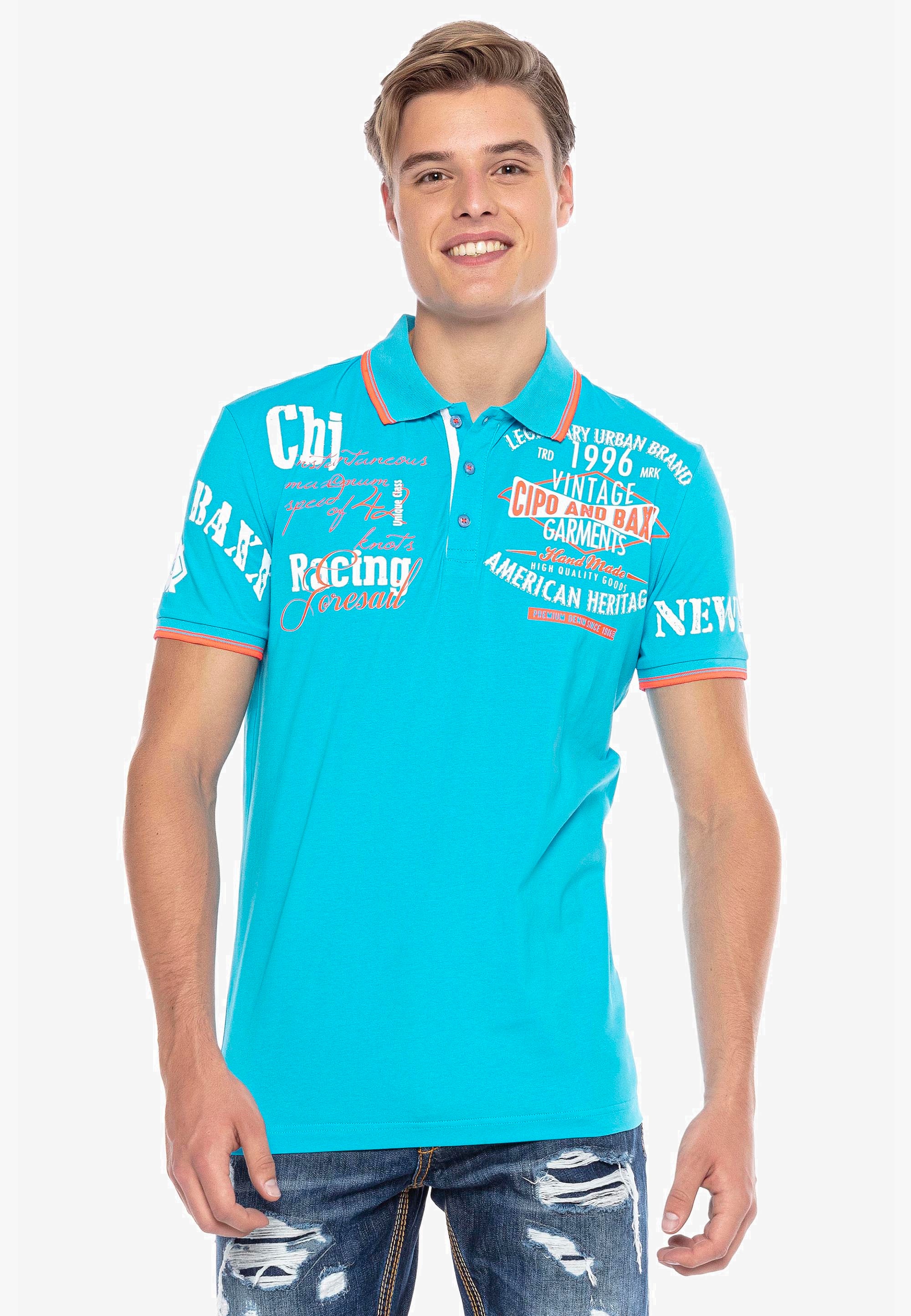 Cipo & Baxx Poloshirt mit trendigem Print