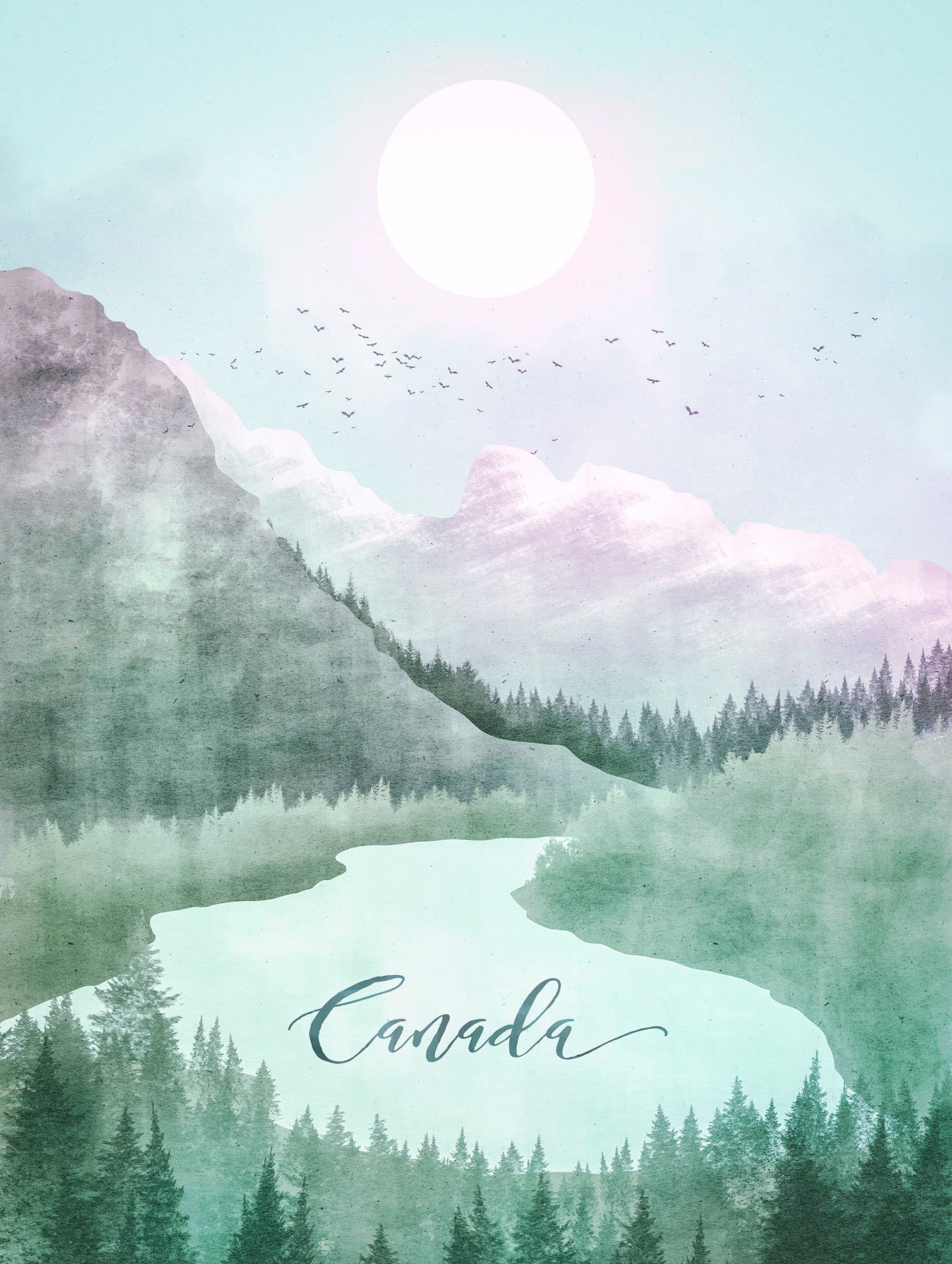 Komar Bild "Vintage Travel Canada" Natur 1 Stk. tlg. Wandbild zur Dekoratio günstig online kaufen