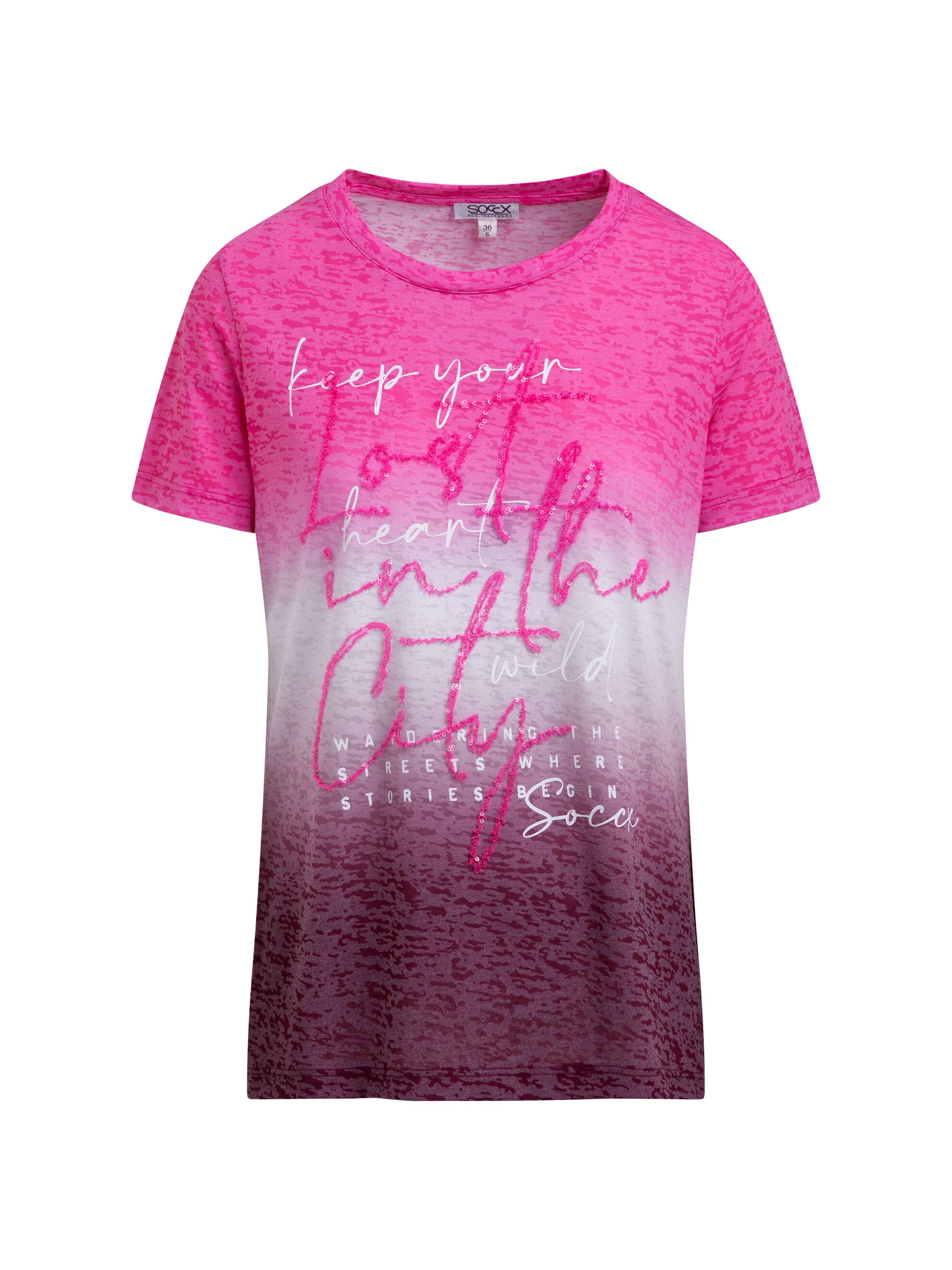 SOCCX Rundhalsshirt mit Farbverlauf