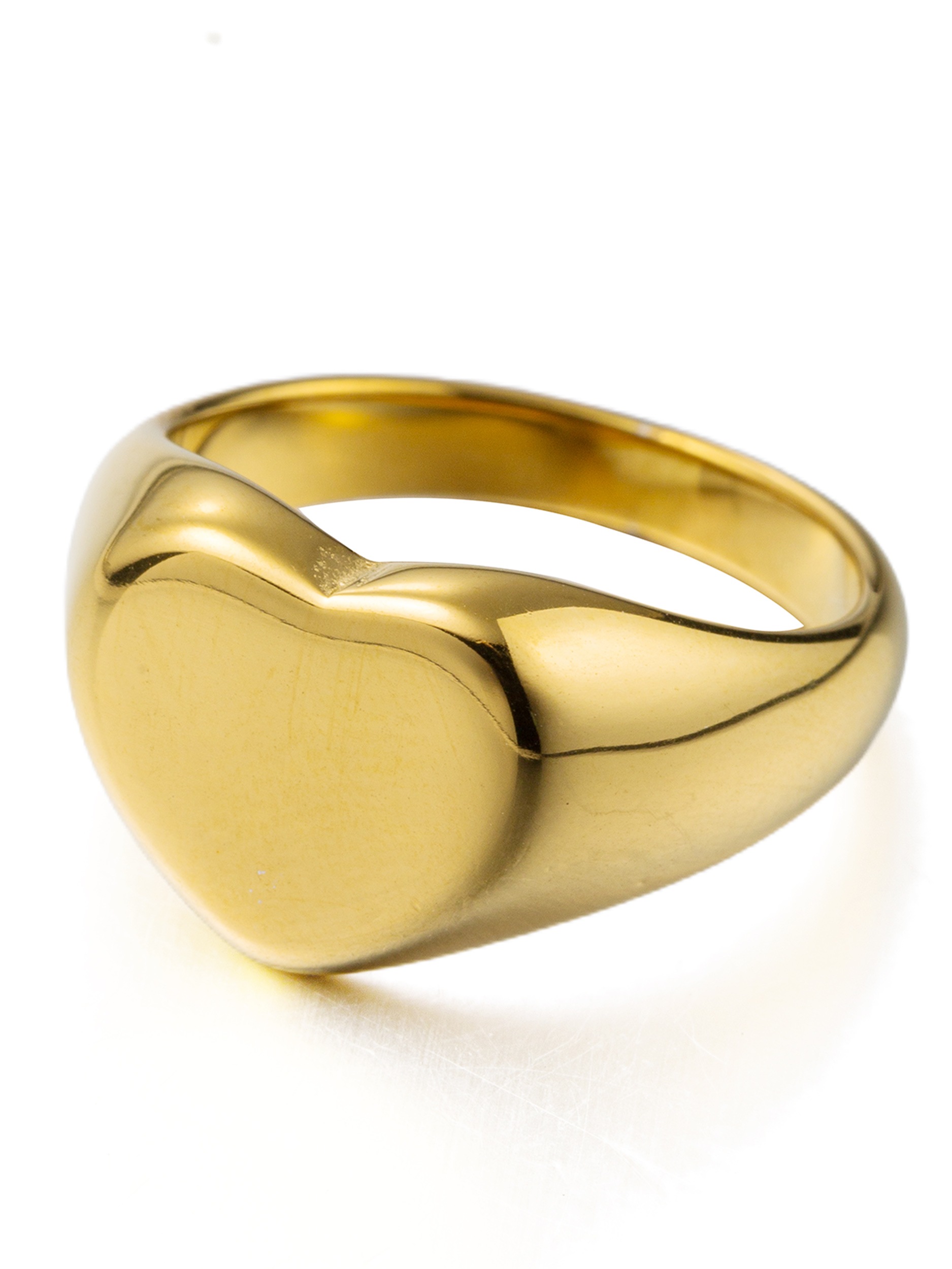 Fingerring "Schmuck Geschenk Edelstahl Damenring Ring Herz" Gr. 58, gelbgoldfarben, ANISTON JEWELRY & WATCHES, Fingerringe, Damen, 58, Edelstahl, 4mm, Fingerring, Made in Germany