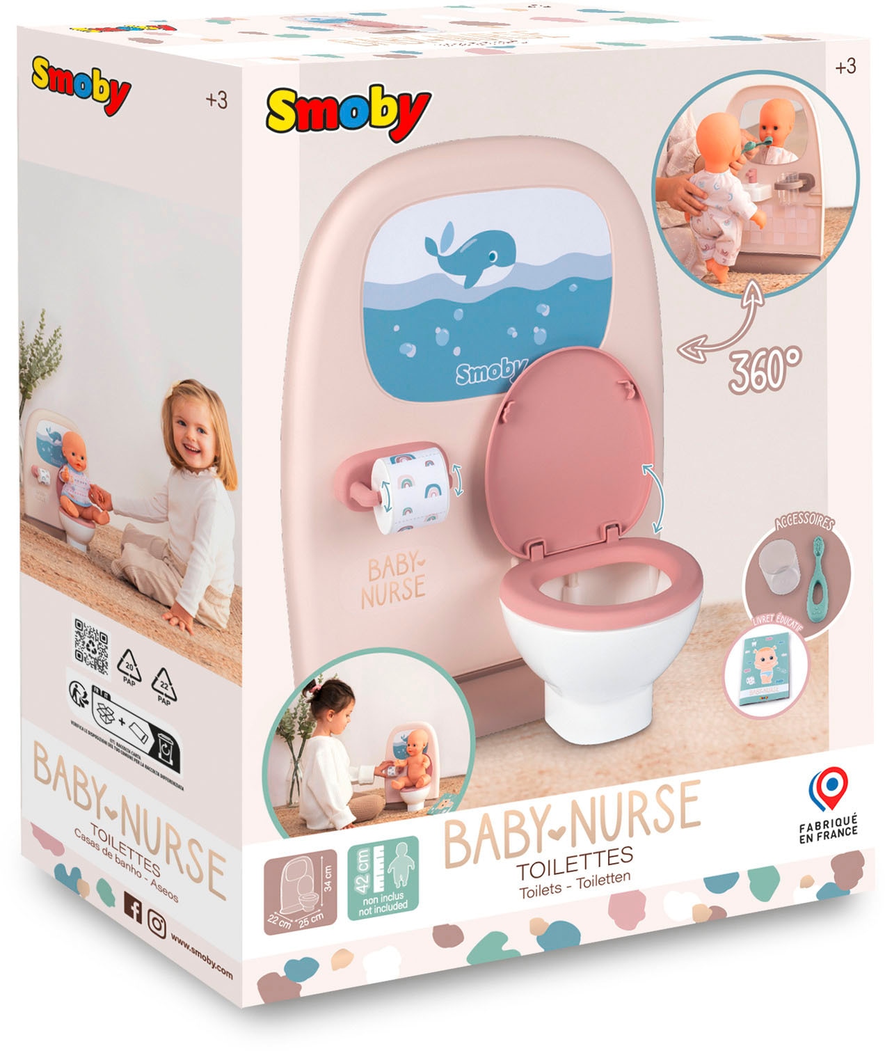 Smoby Puppen Pflegecenter »Baby Nurse, Puppen-Badezimmer«, Made in Europe