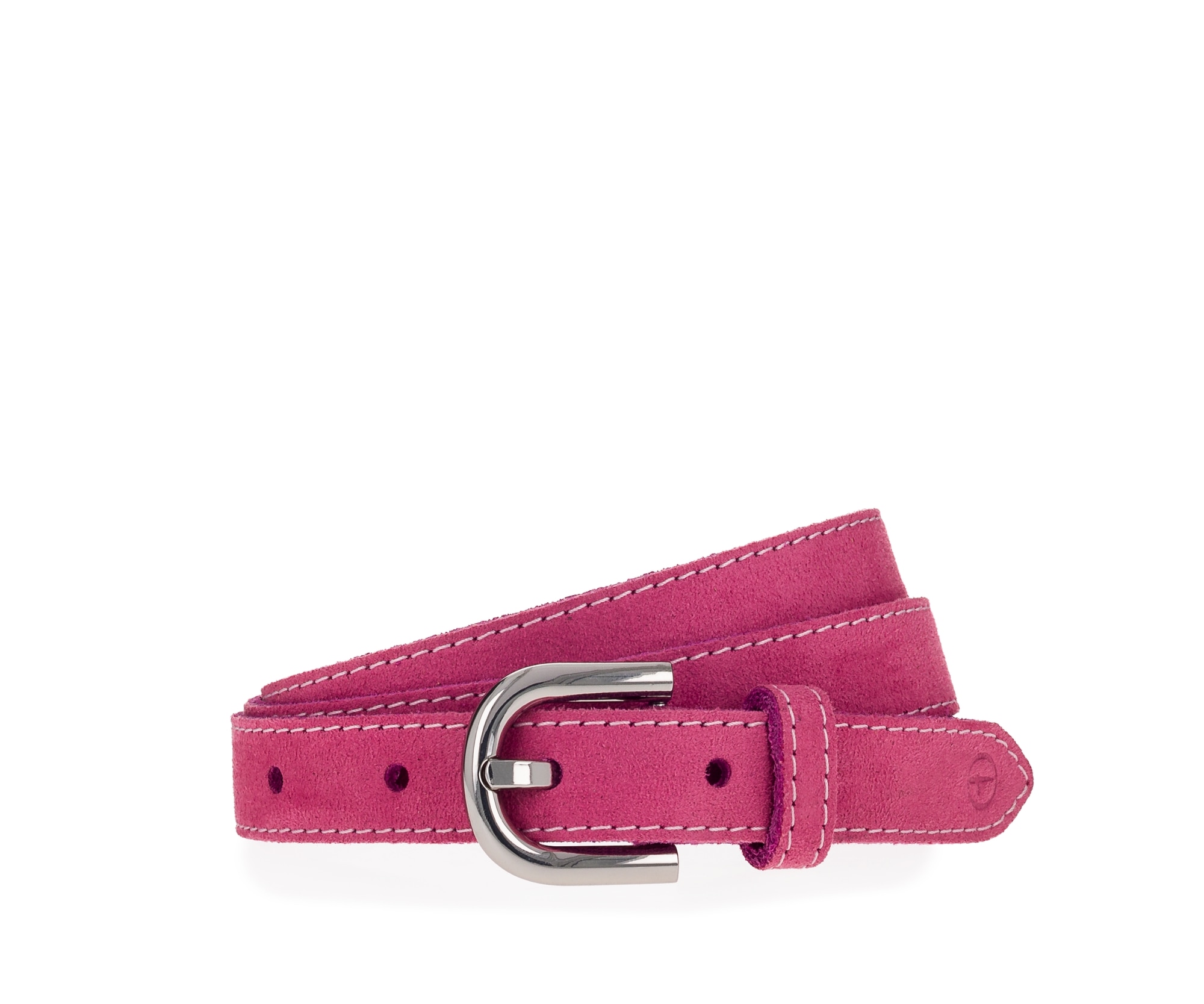 Ledergürtel TAMARIS, Damen, Gr. 80, pink, Leder, unifarben, Gürtel Ledergürtel, mit Kontrastnaht