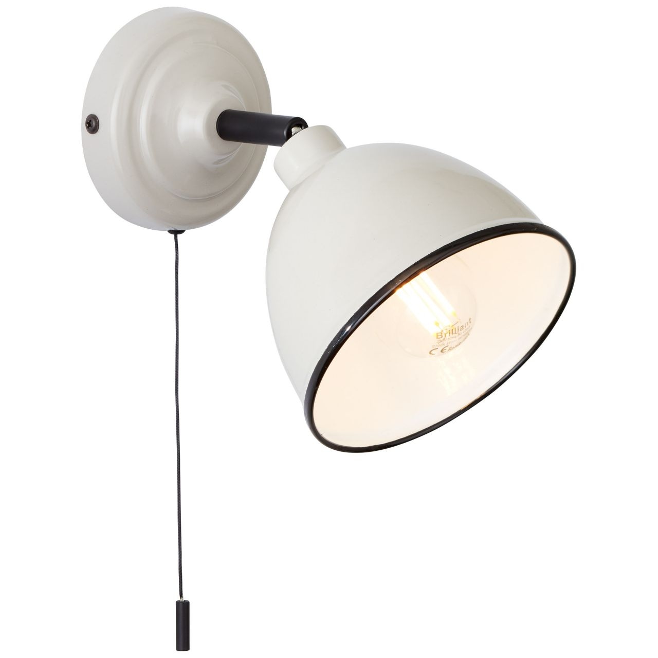 Brilliant Wandleuchte »Telio«, 1 flammig, Leuchtmittel E14 | ohne Leuchtmittel, Wandlampe Zugschalter grau/taupe