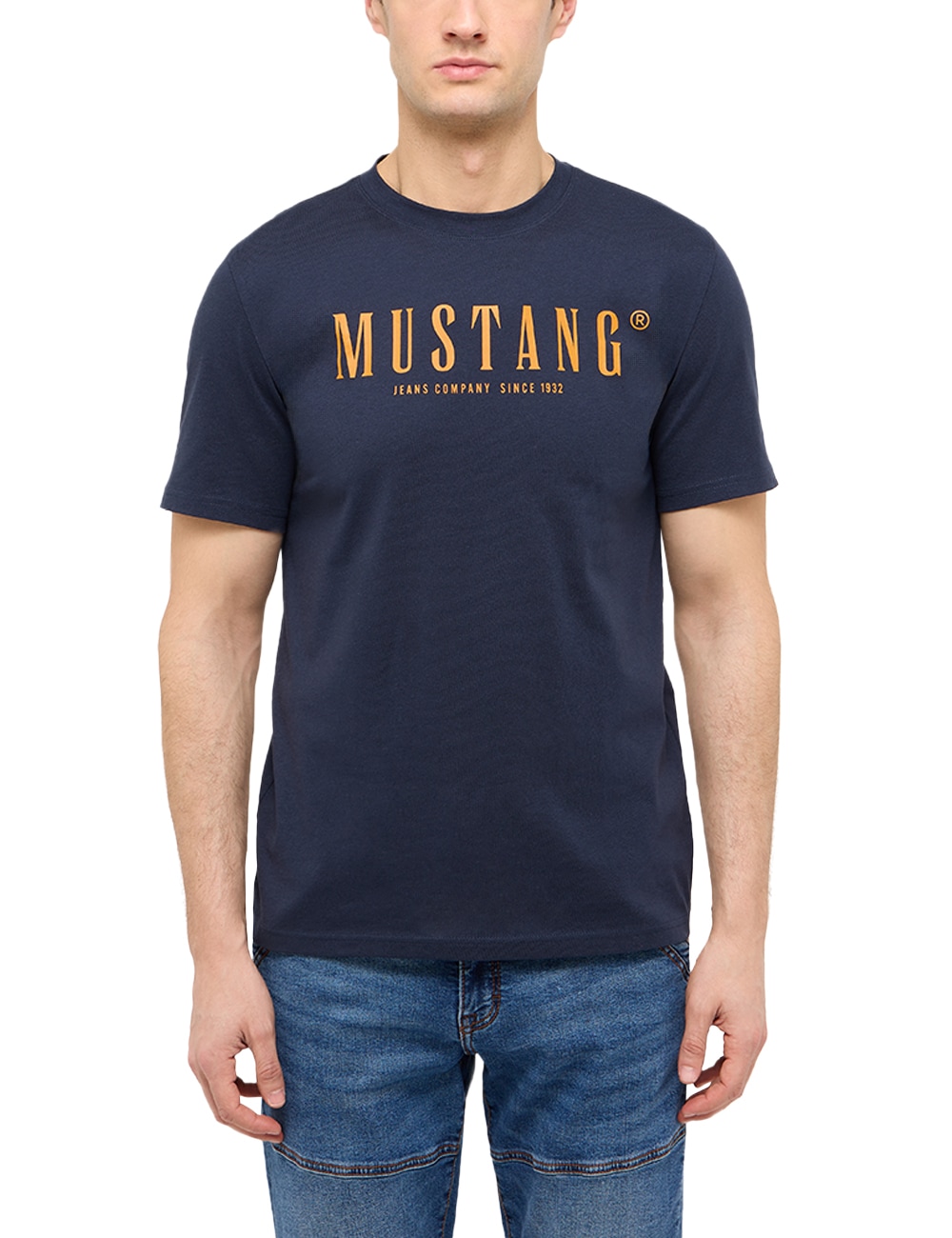 MUSTANG Kurzarmshirt "Style Austin" Sommershirt mit Logo-Print