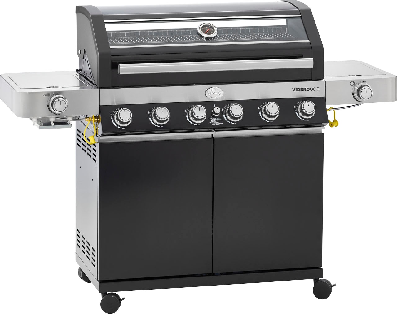 Gasgrill »BBQ-Station VIDERO, 25527«, G6-S Schwarz, 6 Brenner, extra...