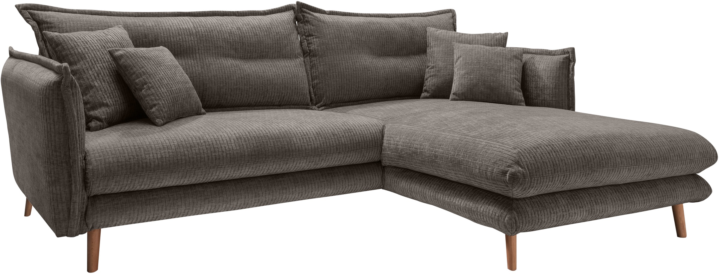 INOSIGN Ecksofa »Lazio modern und bequem, schmale Armlehnen, tolle Detailverarbeitung«, zwei verschiedene Fußfarben wählbar