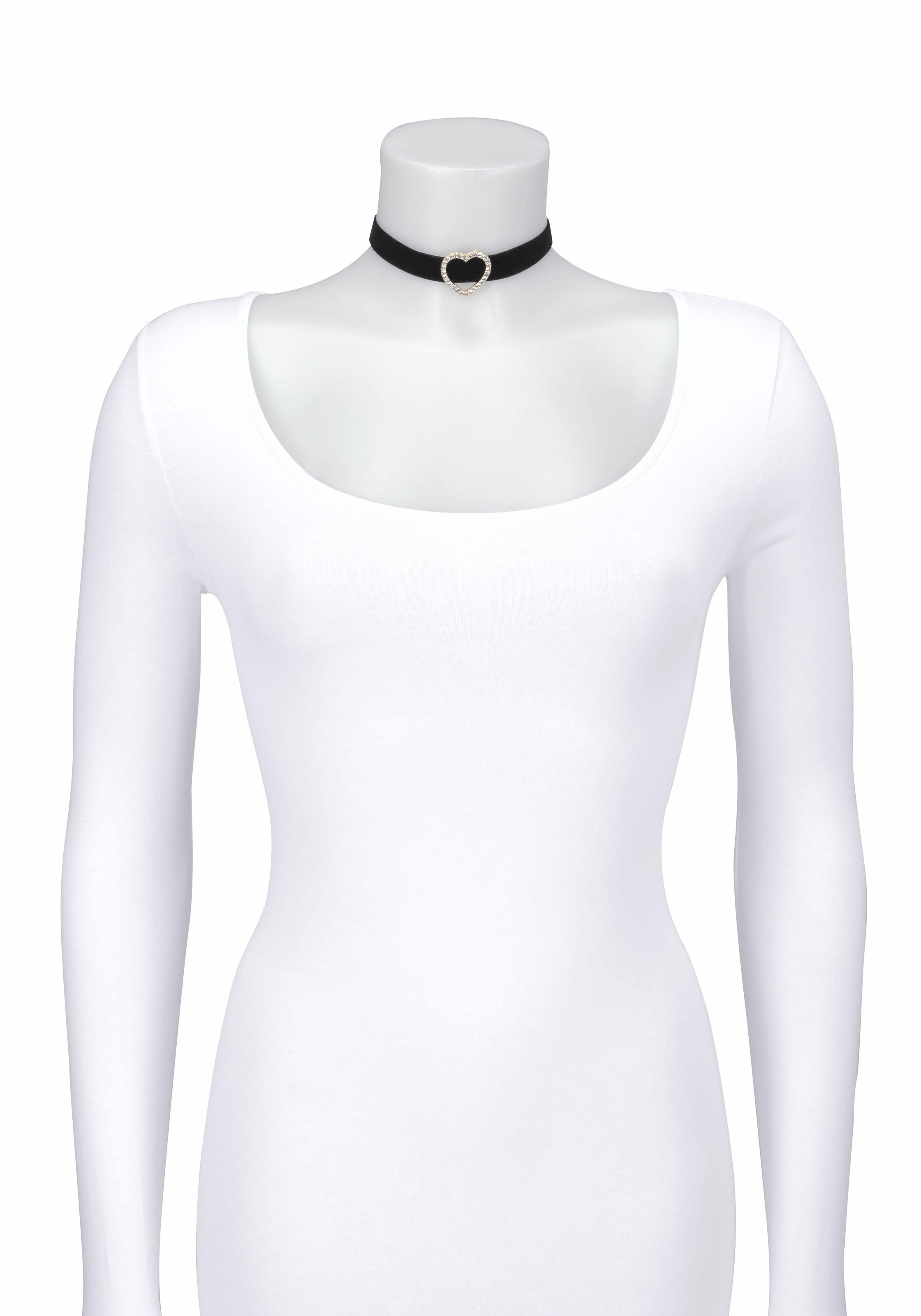 Firetti Choker »aus schwarzem Samt mit Herz Element«, mit Glasstein