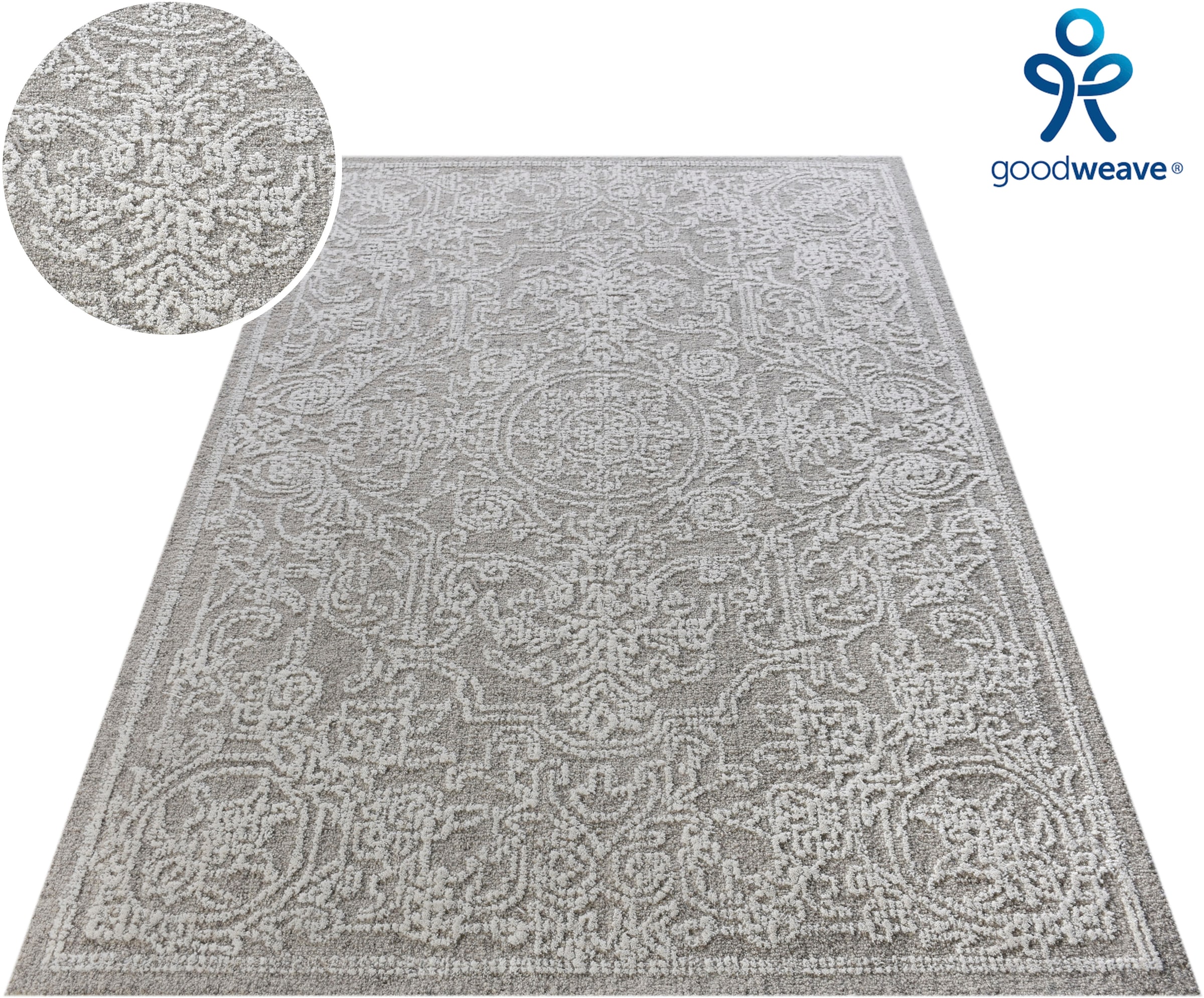 my home Wollteppich "Umea, handgefertigt, Wolle, Hoch-Tief-Struktur" rechte günstig online kaufen