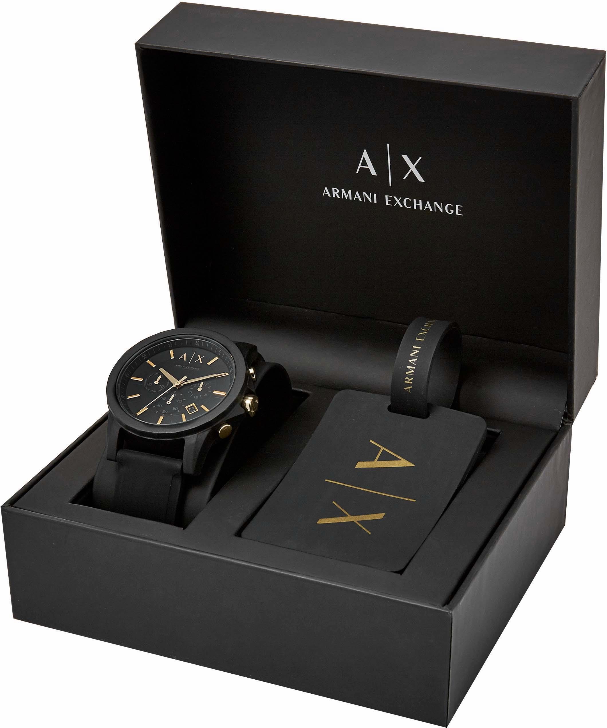 ARMANI EXCHANGE Chronograph »AX7105«, (Set, 2 tlg.), mit 1 Kofferanhänger,  ideal auch als Geschenk ▷ bestellen | BAUR
