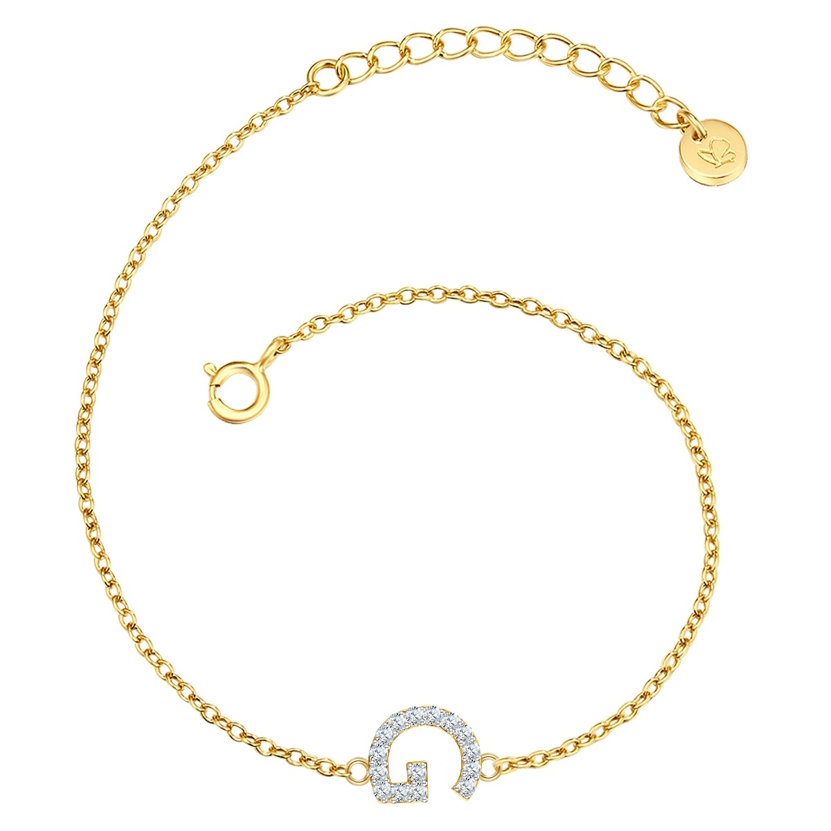 Damen Gliederarmband "GSM1962", Silber 925 (Sterlingsilber)gelbgold, weiß, GLANZSTÜCKE MÜNCHEN, Silber 925 (Sterlingsilber), Armbänder, mit