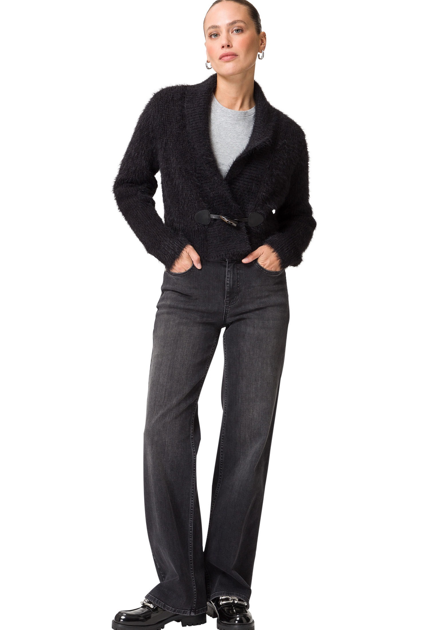 Zero Strickjacke »zero Strickjacke mit Knebelknopf«, weiteres Detail