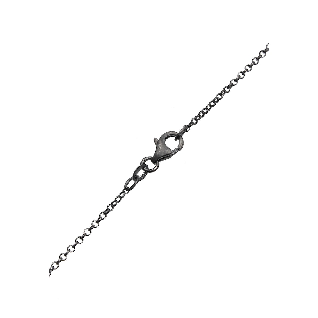 Kuzzoi Lange Kette »Herren mit Kreuz Oxidiert Massiv 925 Silber«