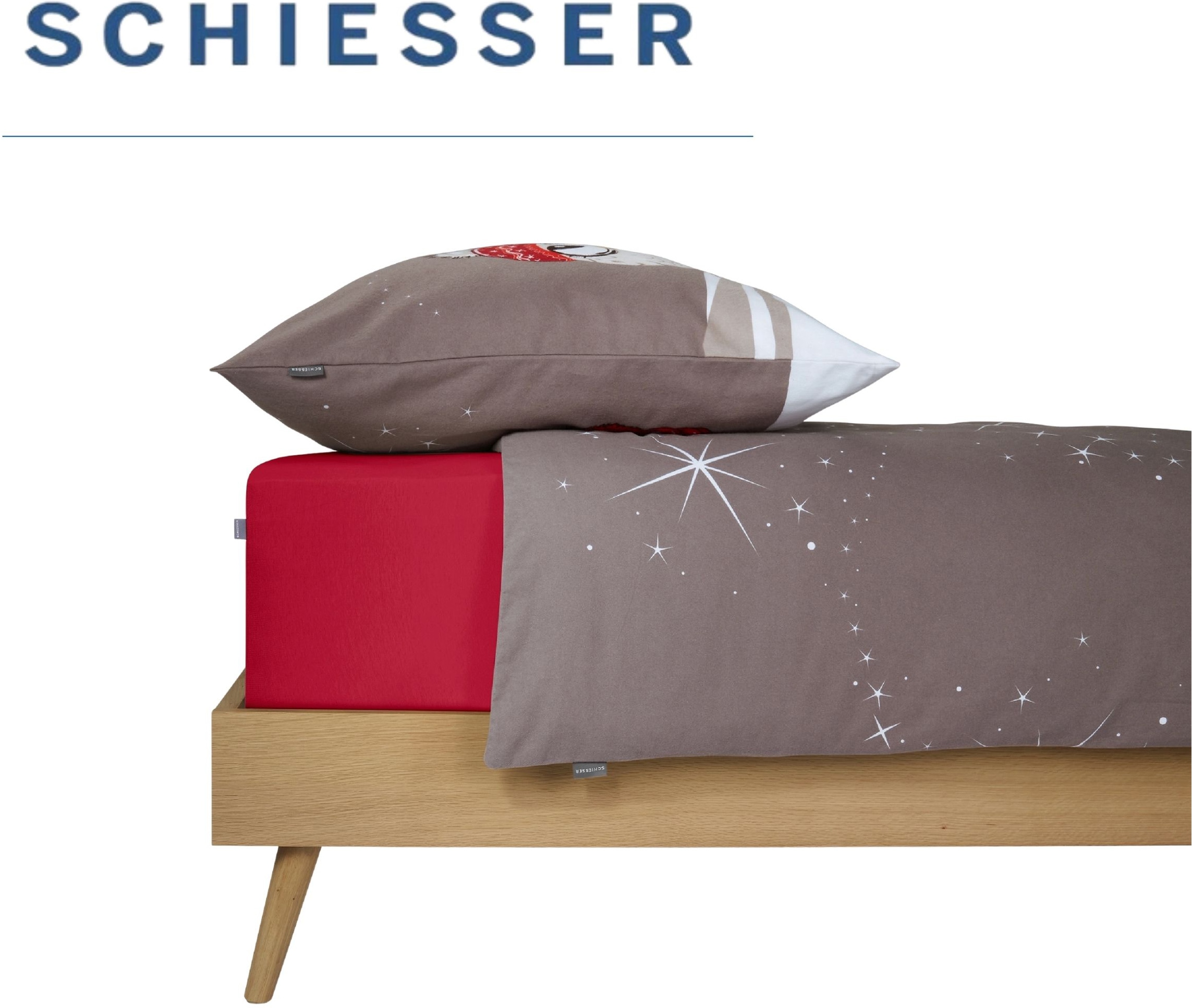 Schiesser Bettwäsche »Olsona aus weicher Baumwolle mit coolem Winter-Print« 2 Stk. OEKO-TEX® MADE IN GREEN-zertifiziert