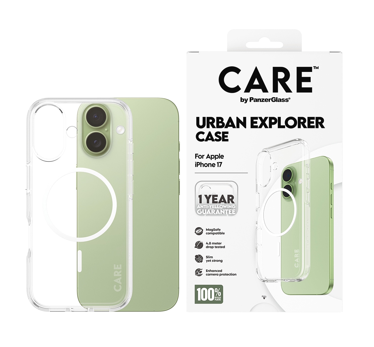 Handyhülle "Urban Explorer Case für Apple iPhone 17", Apple iPhone 17transparent, CARE BY PANZERGLASS, Hüllen, Backcover, Schutzhülle,