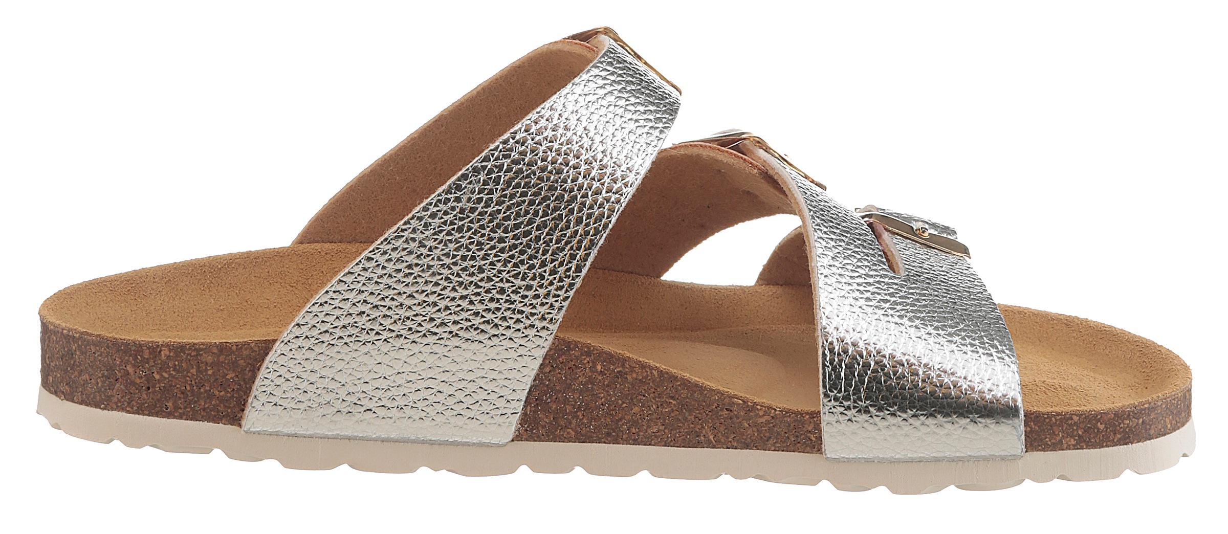 Aniston SHOES Pantolette, Sommerschuh, Strandschuh, Urlaubschuh, Metallic - NEUE KOLLEKTION