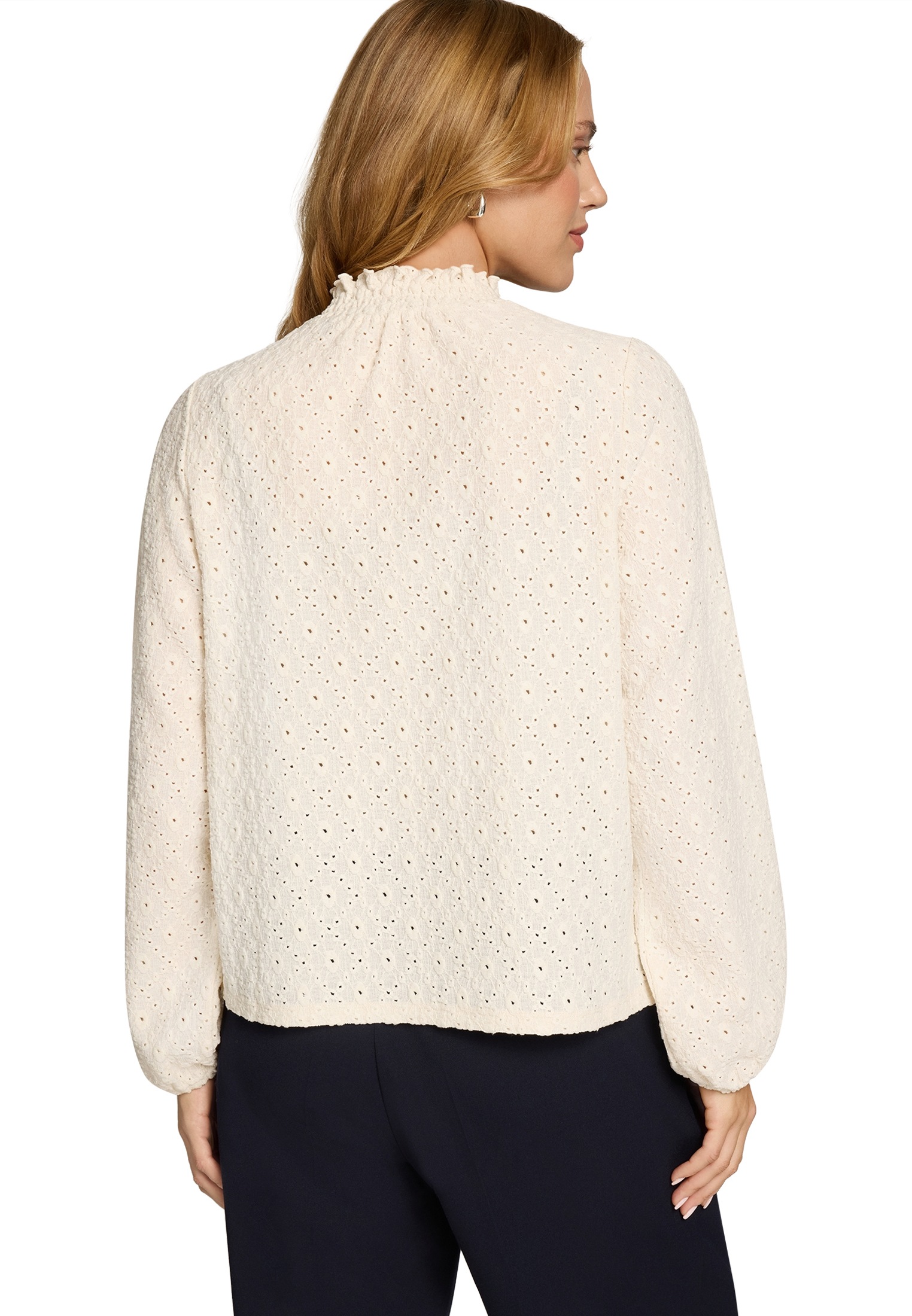 Zero Klassische Bluse »Damen mit Lochmuster«