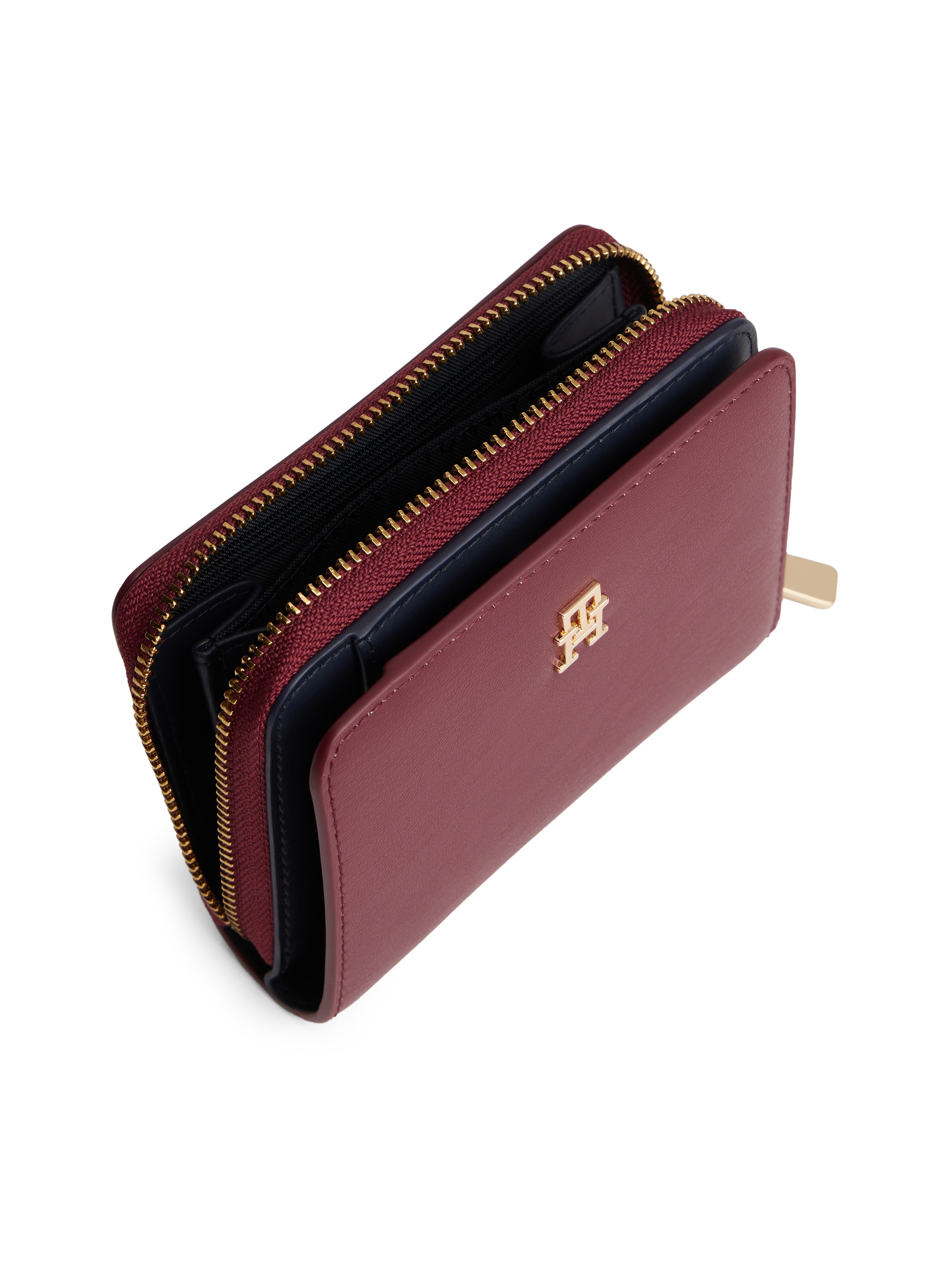 Tommy Hilfiger Geldbörse »TH ICON MED ZA FLAP«, Damen Geldbeutel, Portemonnai mit edlem TH-Logoemblem