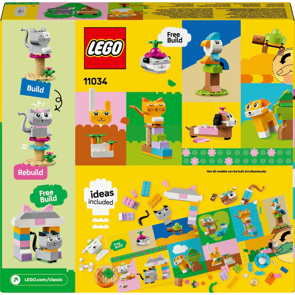 LEGO® Konstruktionsspielsteine »Kreative Tiere (11034), LEGO Classic«, (450 St.)