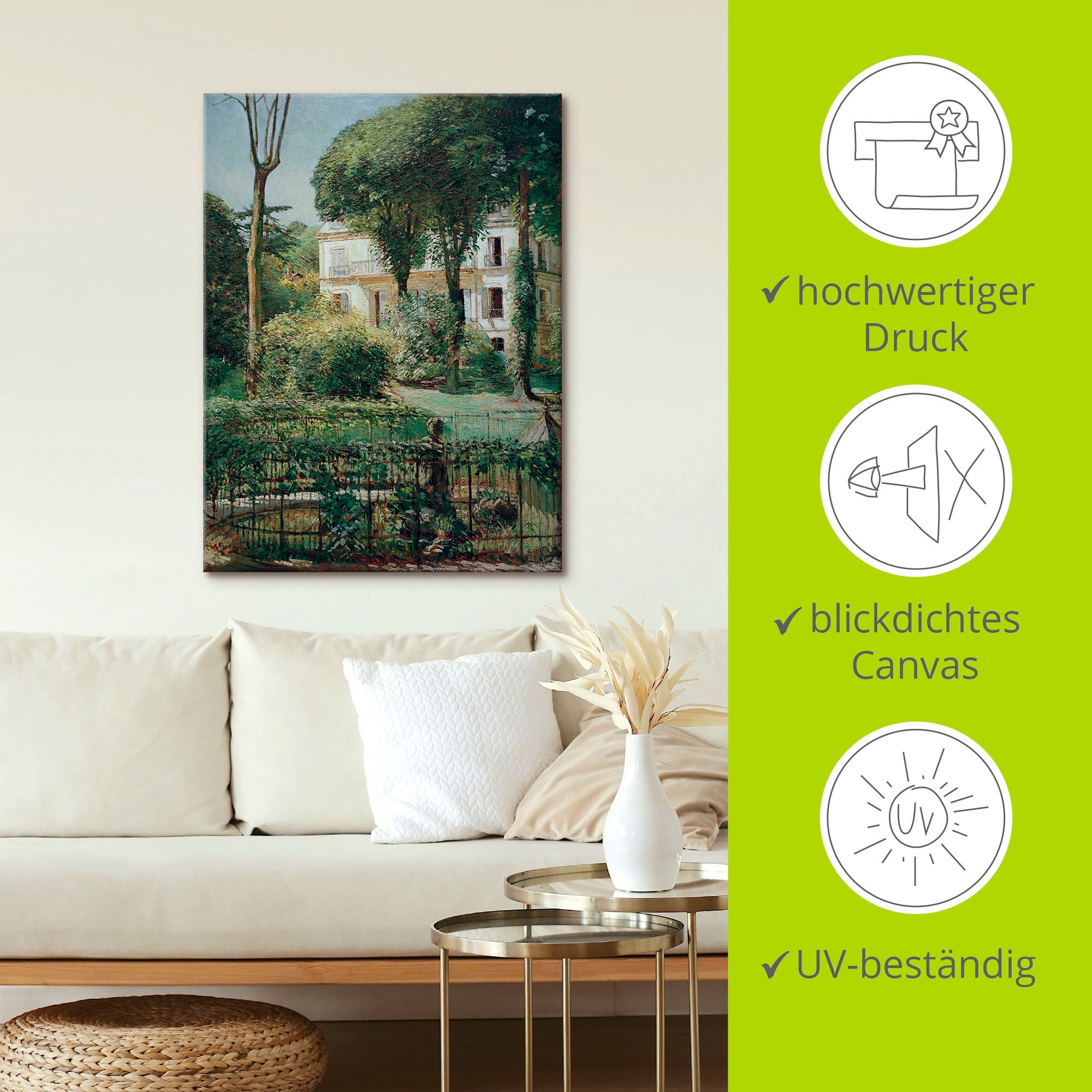 Artland Wandbild »Villa in Paris«, Gartenbilder, (1 St.), als Leinwandbild, Poster in verschied. Größen
