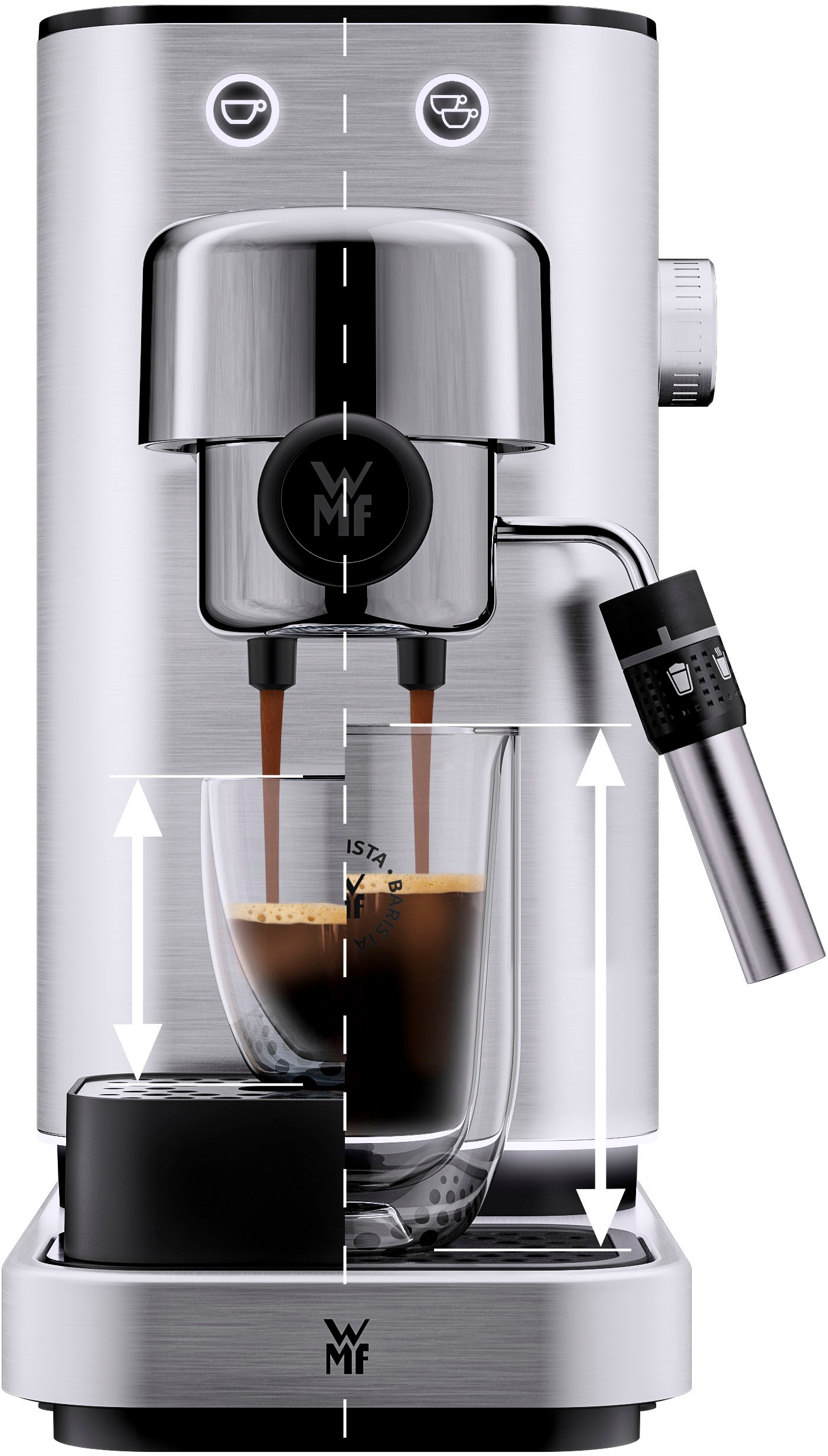 WMF Espressomaschine »Lumero«, kompakt, dezente LED-Beleuchtung, 15 bar, 1350 Watt, Milchschaumdüse