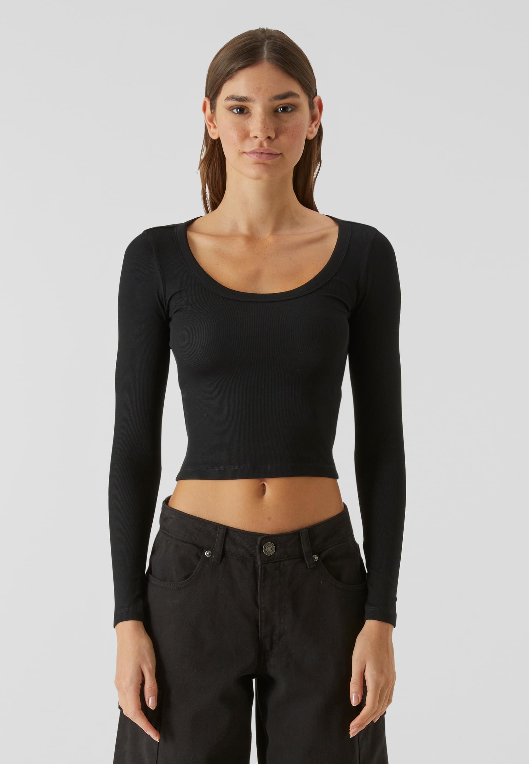 URBAN CLASSICS Longsleeve »Urban Classics Ladies Organic Rib Jersey Wide Neck Longsleeve«, (1 tlg.)