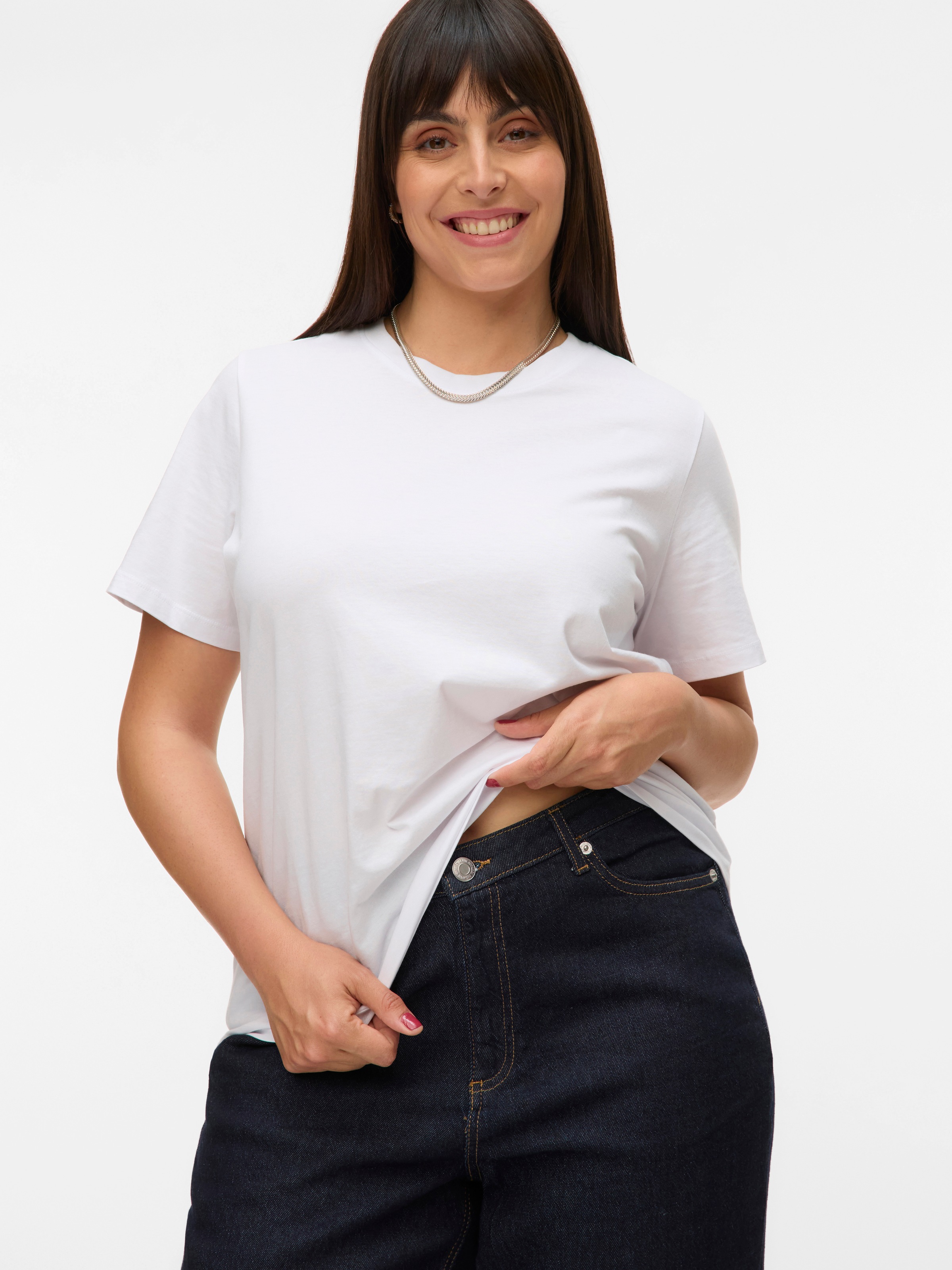 Vero Moda Curve Kurzarmshirt "VMPAULINA SS T-SHIRT GA JRS NOOS CUR" Baumwol günstig online kaufen
