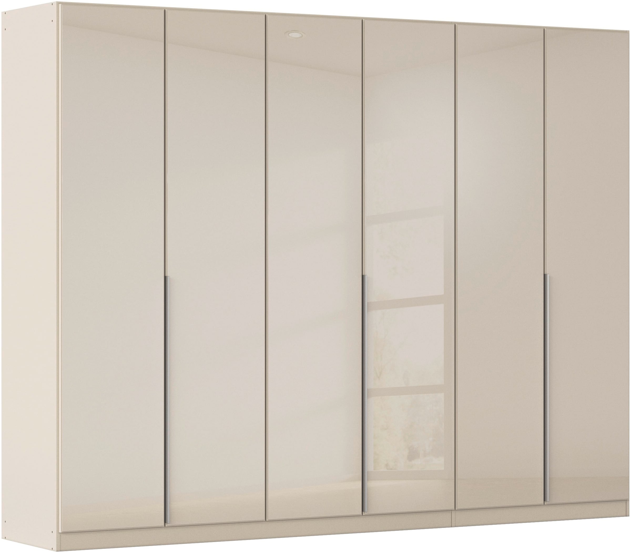 Drehtürenschrank OTTO HOME, B:271cm H:210cm T:54cmbeige, glas beige (champagner), Holzwerkstoff, Schränke, "Kleiderschrank Kleiderschränke Schrank