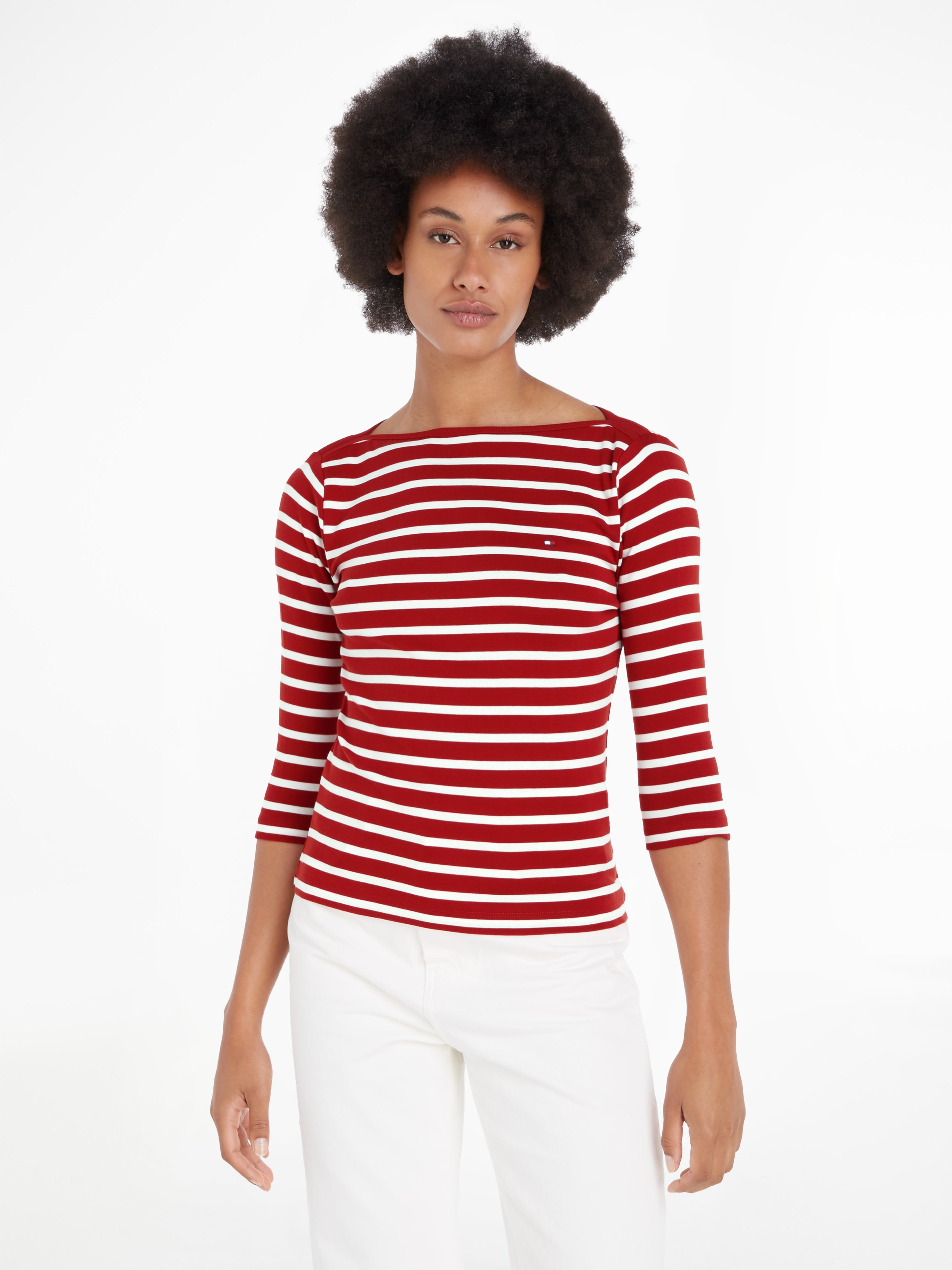 Tommy Hilfiger 3/4-Arm-Shirt "NEW CODY SLIM BOAT-NECK" mit Logostickerei günstig online kaufen
