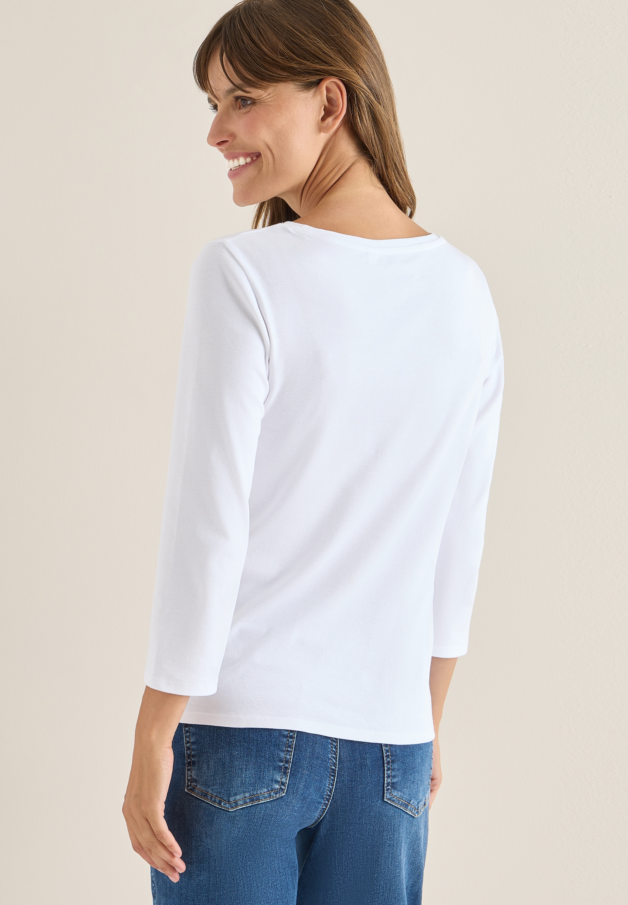 Cecil 3/4-Arm-Shirt, mit U-Boot-Ausschnitt