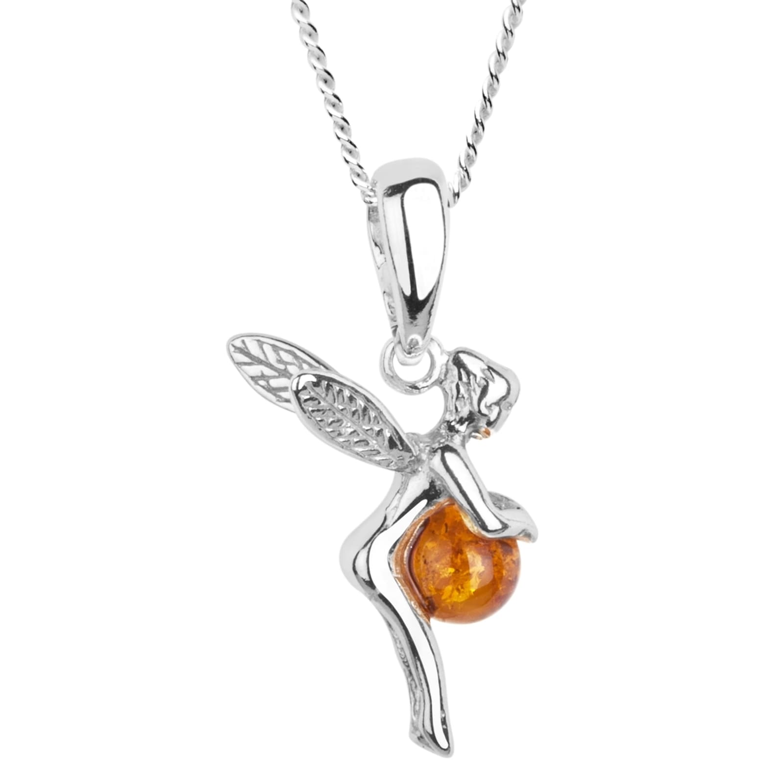 Kette mit Anhänger OSTSEE-SCHMUCK "- Elfe - Silber 925/000 - Bernstein" Gr. 42, silber (silber 925, silberfarben, weiß), Schmuck_Sets, Damen, 42, Silber 925 (Sterlingsilber) 4