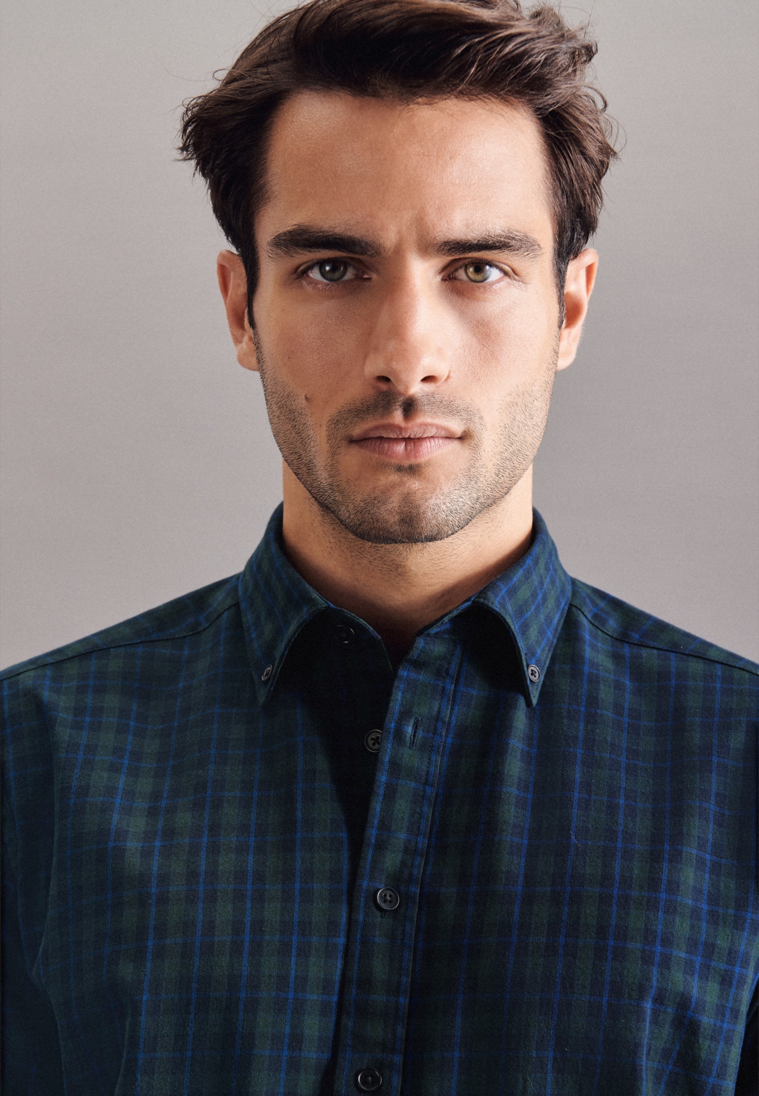 seidensticker Businesshemd »Schwarze Rose«, Regular Langarm Button-Down-Kragen Karo