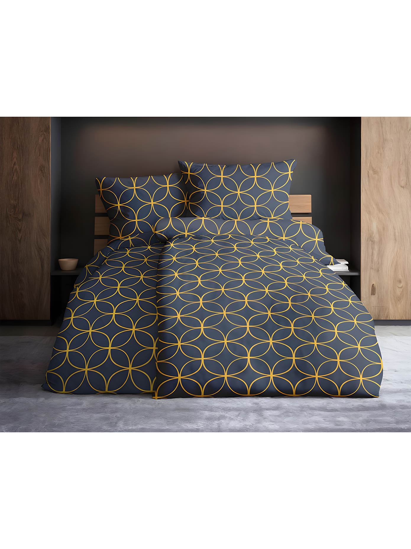 Wendebettwäsche GRUND, grau, Satin, 100% Baumwolle, Bettwäsche