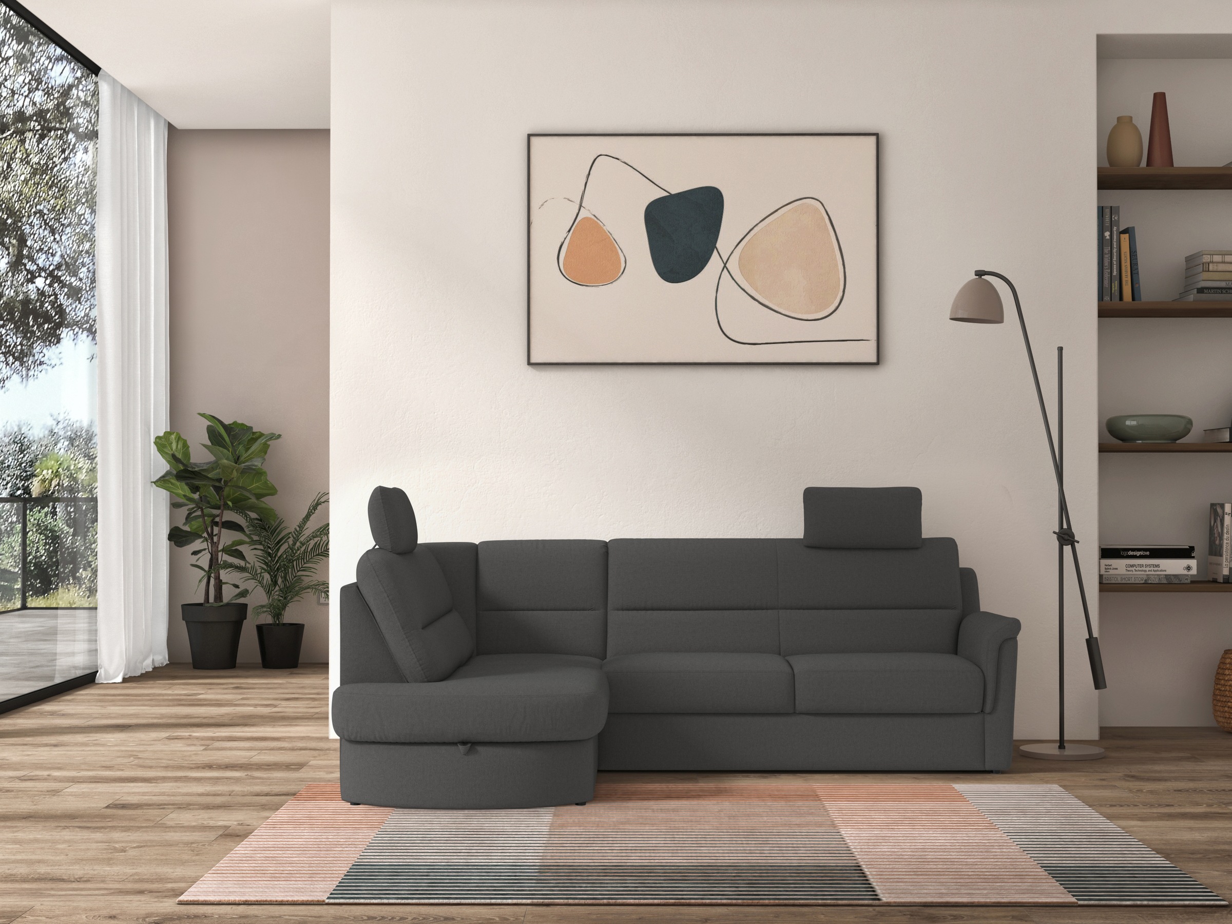 sit&more Ecksofa »Panini L-Form«, wahlweise mit Bettfunktion und Bettkasten