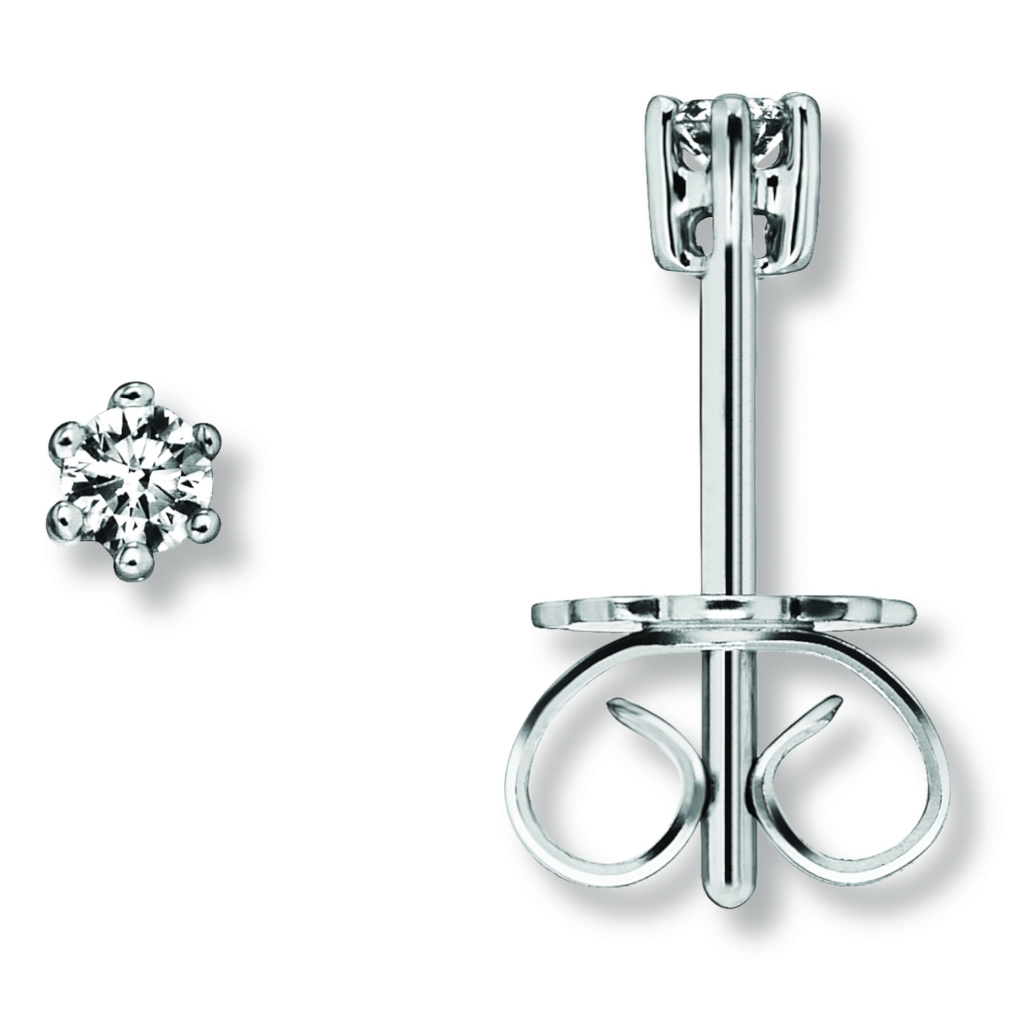 Paar Ohrhänger ONE ELEMENT "0.2 ct Diamant Brillant Ohrringe Ohrstecker aus 585 Weißgold", silber, Ohrringe, Damen, Damen, 0,2, Diamanten Gold Weißgold 585, Diamanten, Gold, Weißgold 585, Zeitlos & stilvoll – fein gefasste Diamantdetails mit natürlicher B