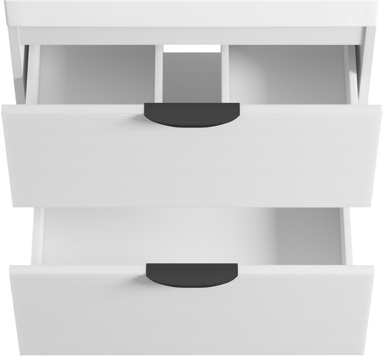 welltime Waschtisch »FLOW STRIPE mit Waschbecken, Breite 60 oder 80cm, modernes Design« Schrank mit 2 Schubladen, Soft-Close-Function, in 2 Breiten erhältlich