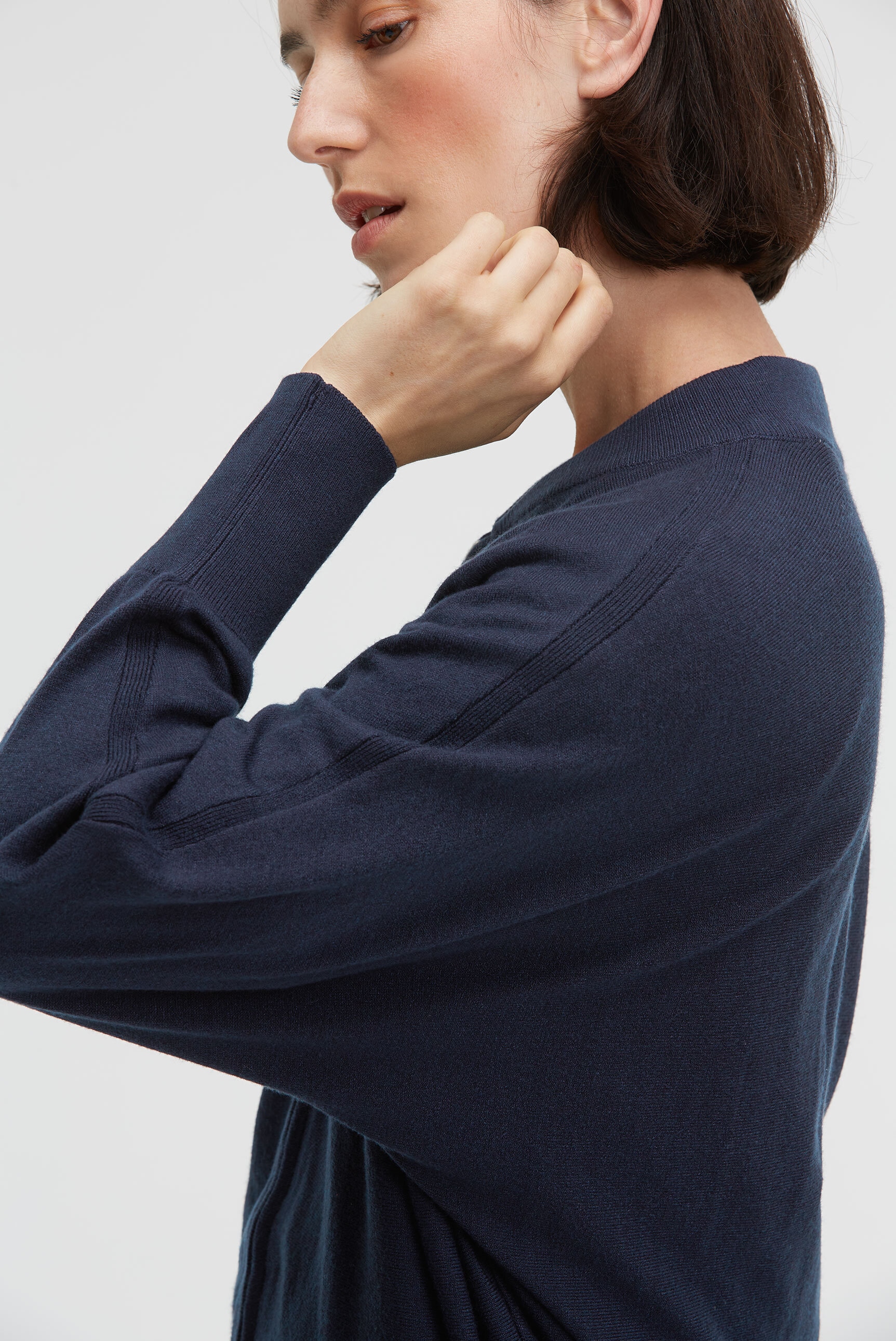 SENSES.THE LABEL Strickjacke, mit Blousonkragen und Fledermausärmeln