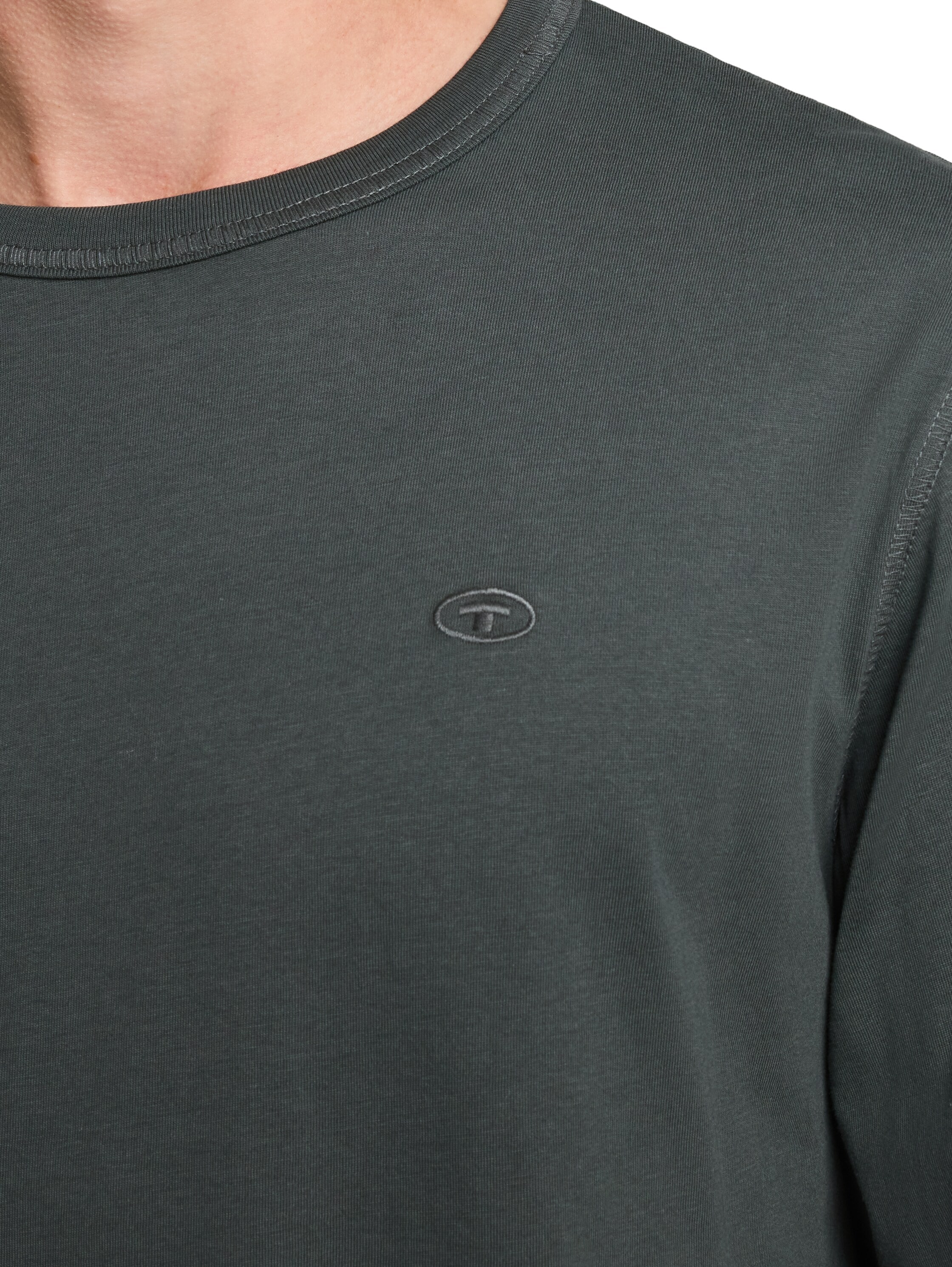 TOM TAILOR Langarmshirt mit Logo Stickerei