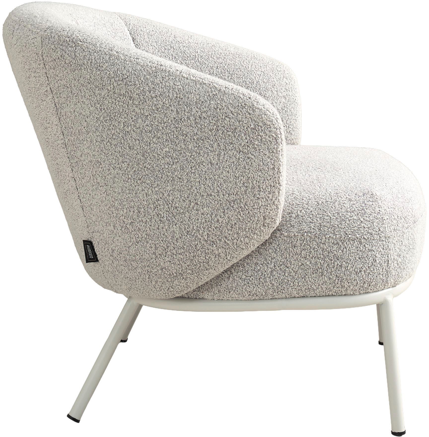 SCHÖNER WOHNEN-Kollektion Loungesessel »SELVIK« 1 Stk. tlg. mit Taschenfederkern, Bezug Bouclé, Untergestell pulverbeschichtet