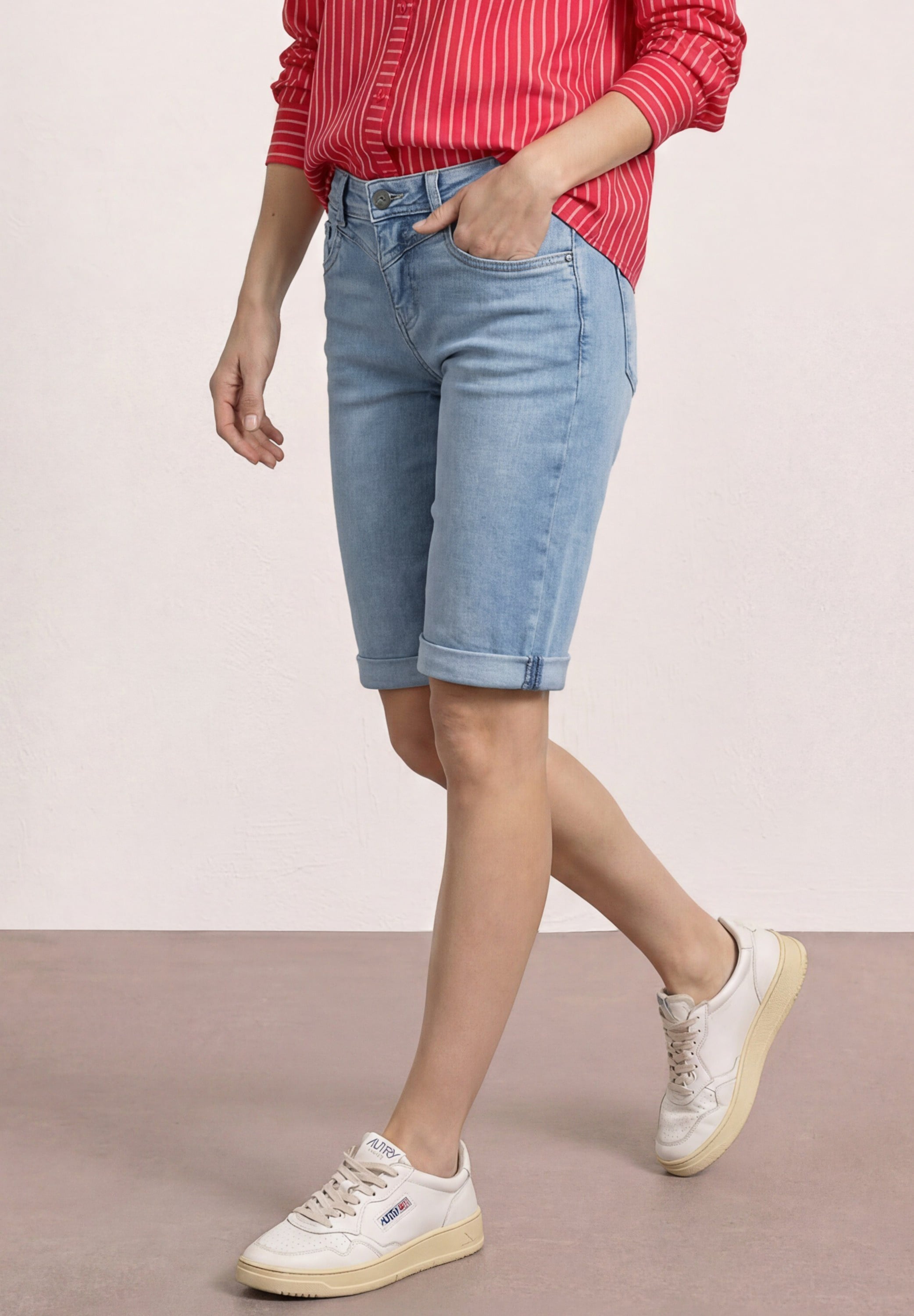 Street One Bermudas "Style Jane" Slim Leg Bermuda Mit Turn-Up-Detail