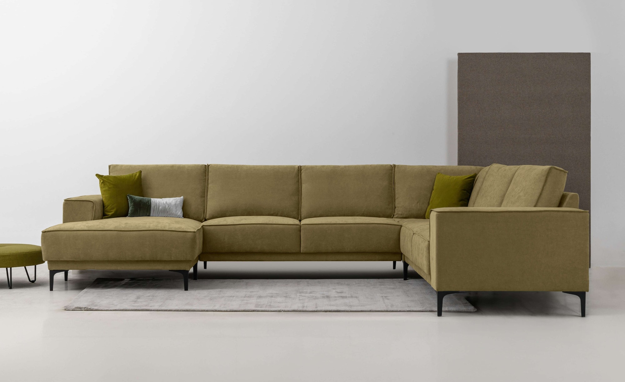 OTTO home Wohnlandschaft "OLAND Struktur fein U-Form, XXL, B: 342 cm, Skandi-Design" Skandi-Design in Struktur, Flachgewebe, Luxus-Microfaser, Boucle