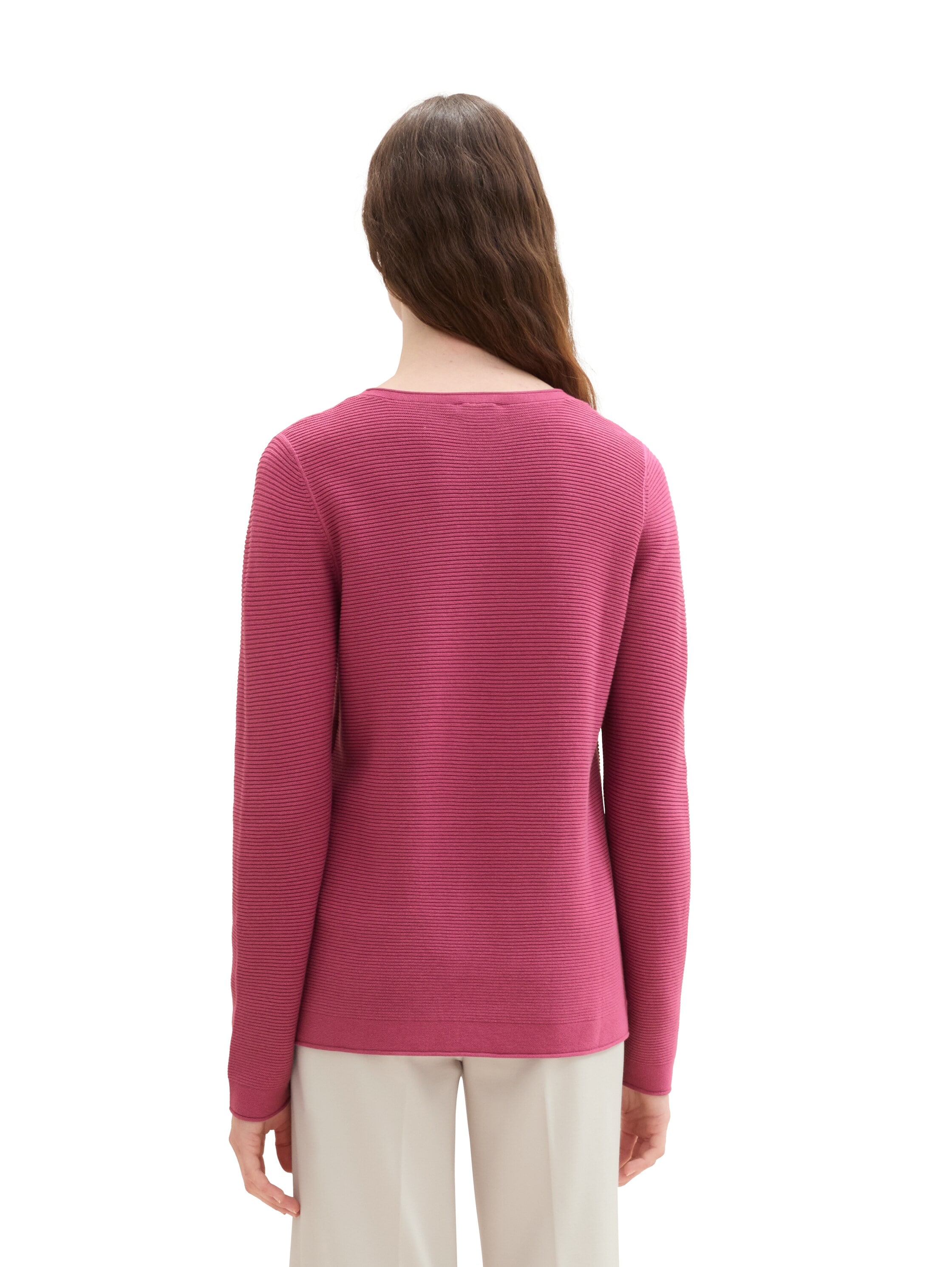 TOM TAILOR Strickpullover, in Streifen Stuktur