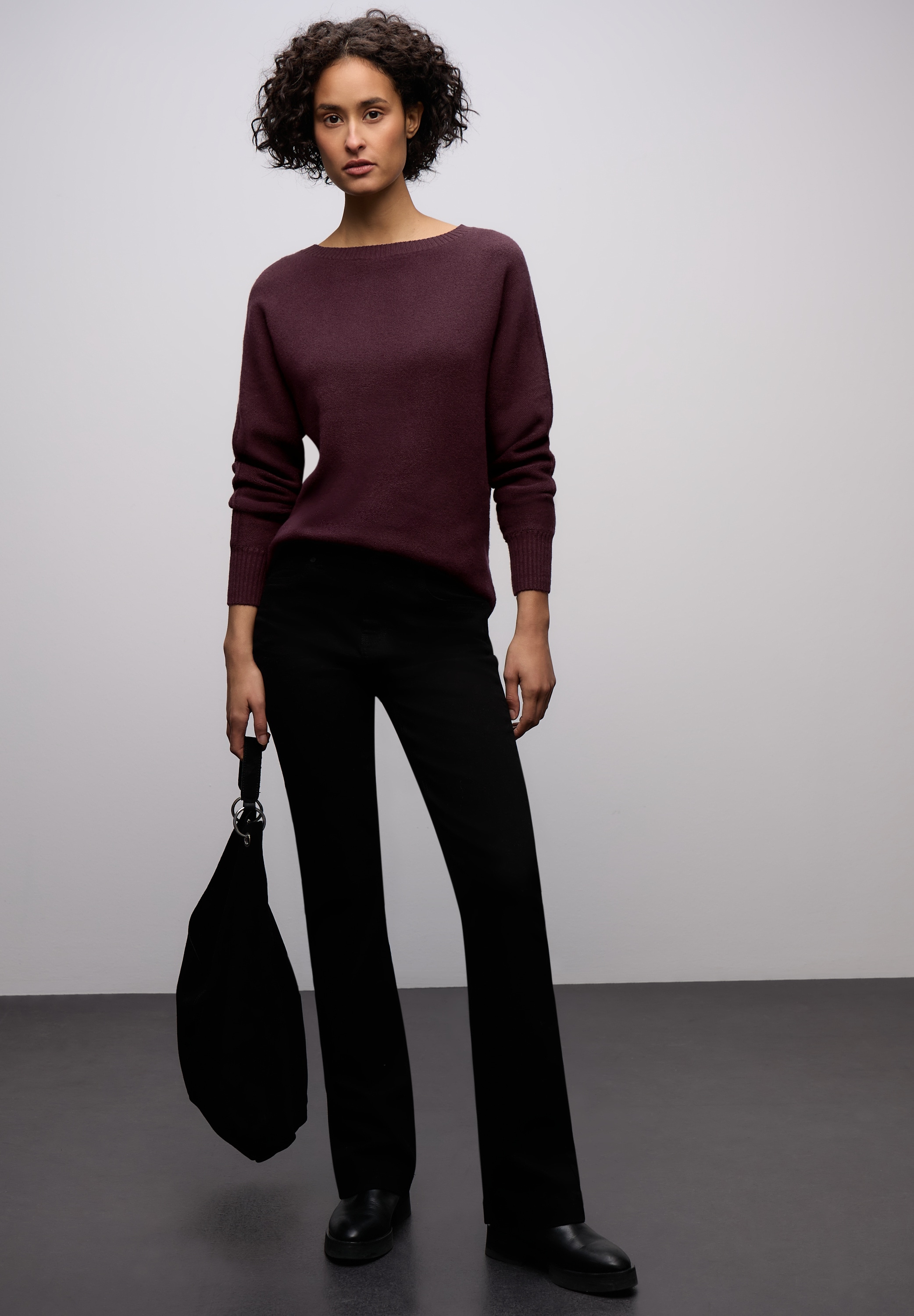 STREET ONE Rundhalspullover mit Rippbündchen