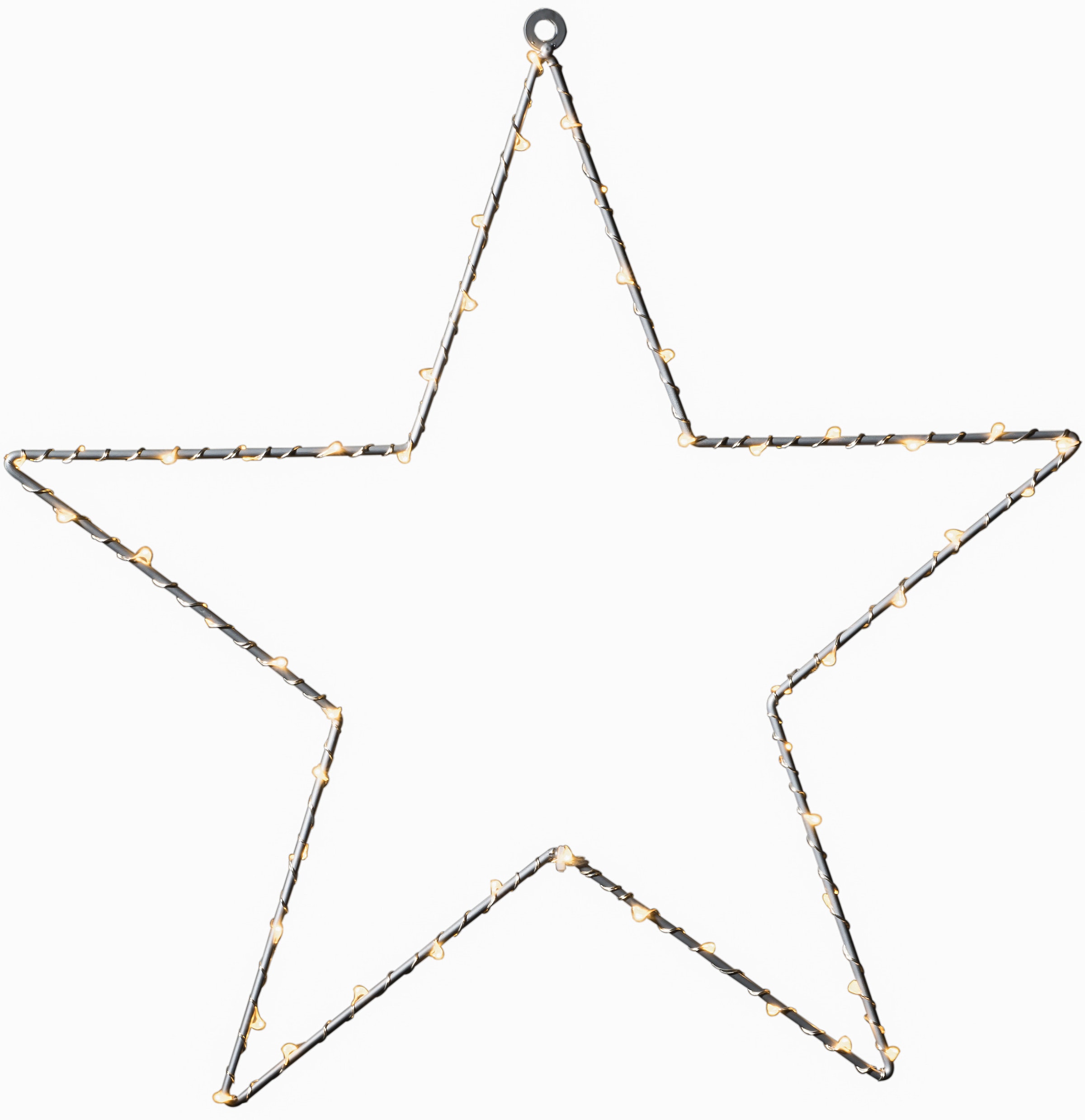 KONSTSMIDE LED Stern »Weihnachtsstern, Metallstern, Weihnachtsdeko«,  silberfarben lackiert, 5 Zacken, 50 bernsteinfarbene Dioden bestellen | BAUR