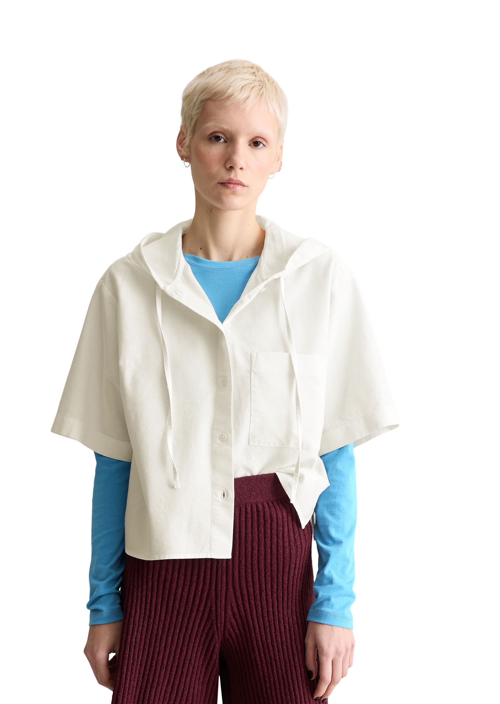 Marc OPolo DENIM Kurzarmbluse "aus Organic Cotton Oxford" günstig online kaufen