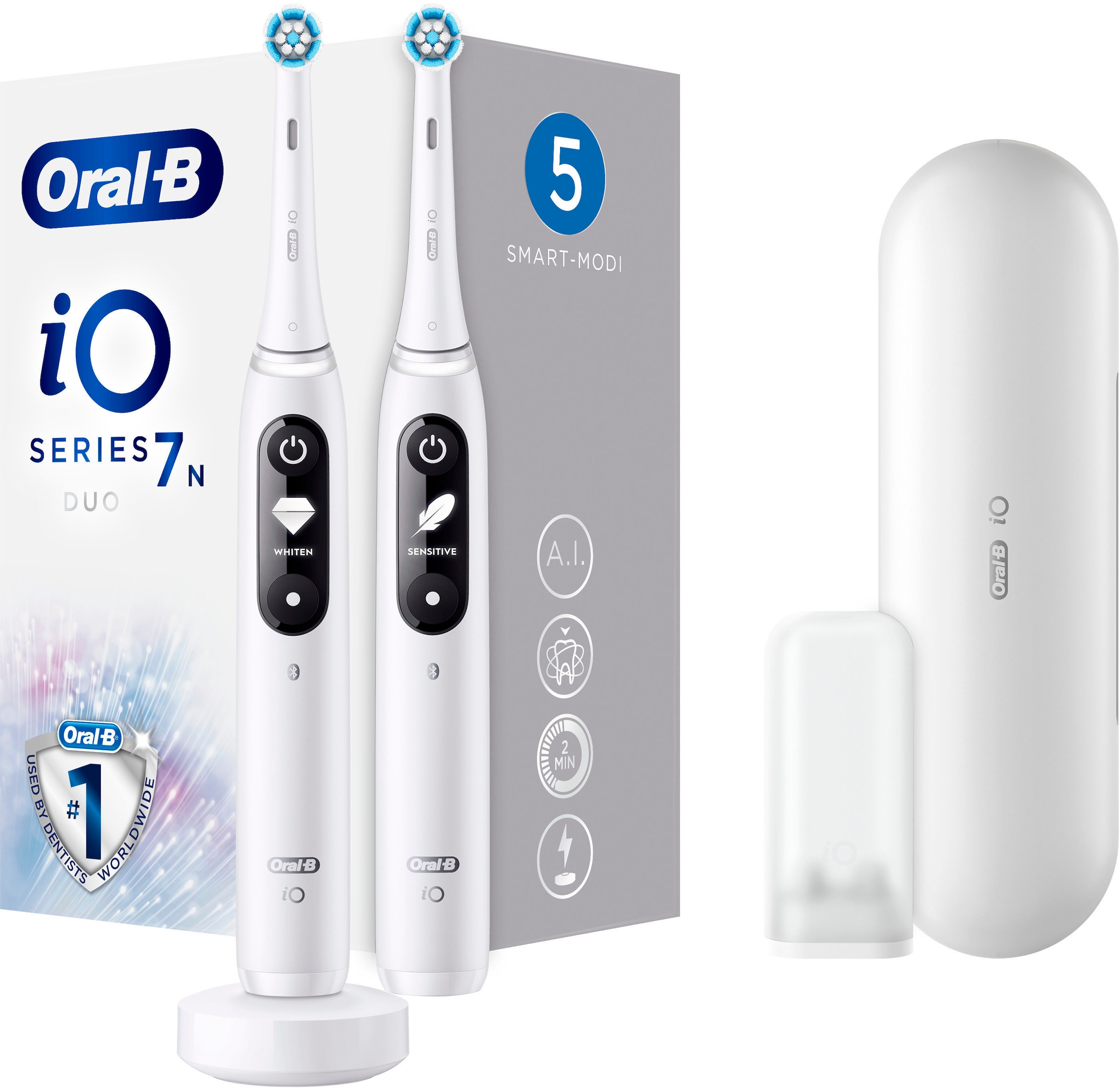 Oral-B Elektrische Zahnbürste »iO Series 7N mit 2. Handstück«, 2 St. Aufsteckbürsten, Magnet-Technologie