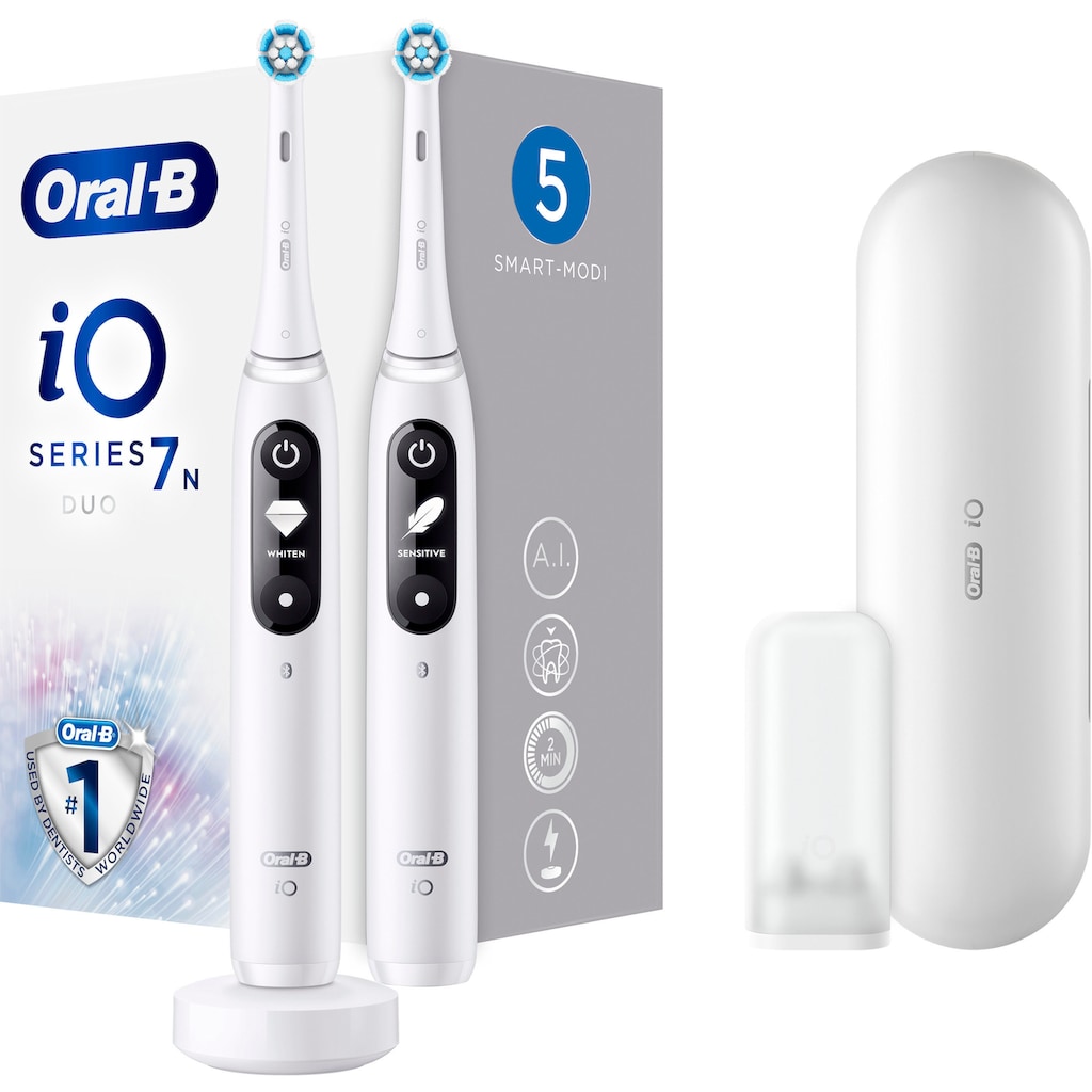 Oral-B Elektrische Zahnbürste »iO Series 7N mit 2. Handstück«, 2 St. Aufsteckbürsten, Magnet-Technologie