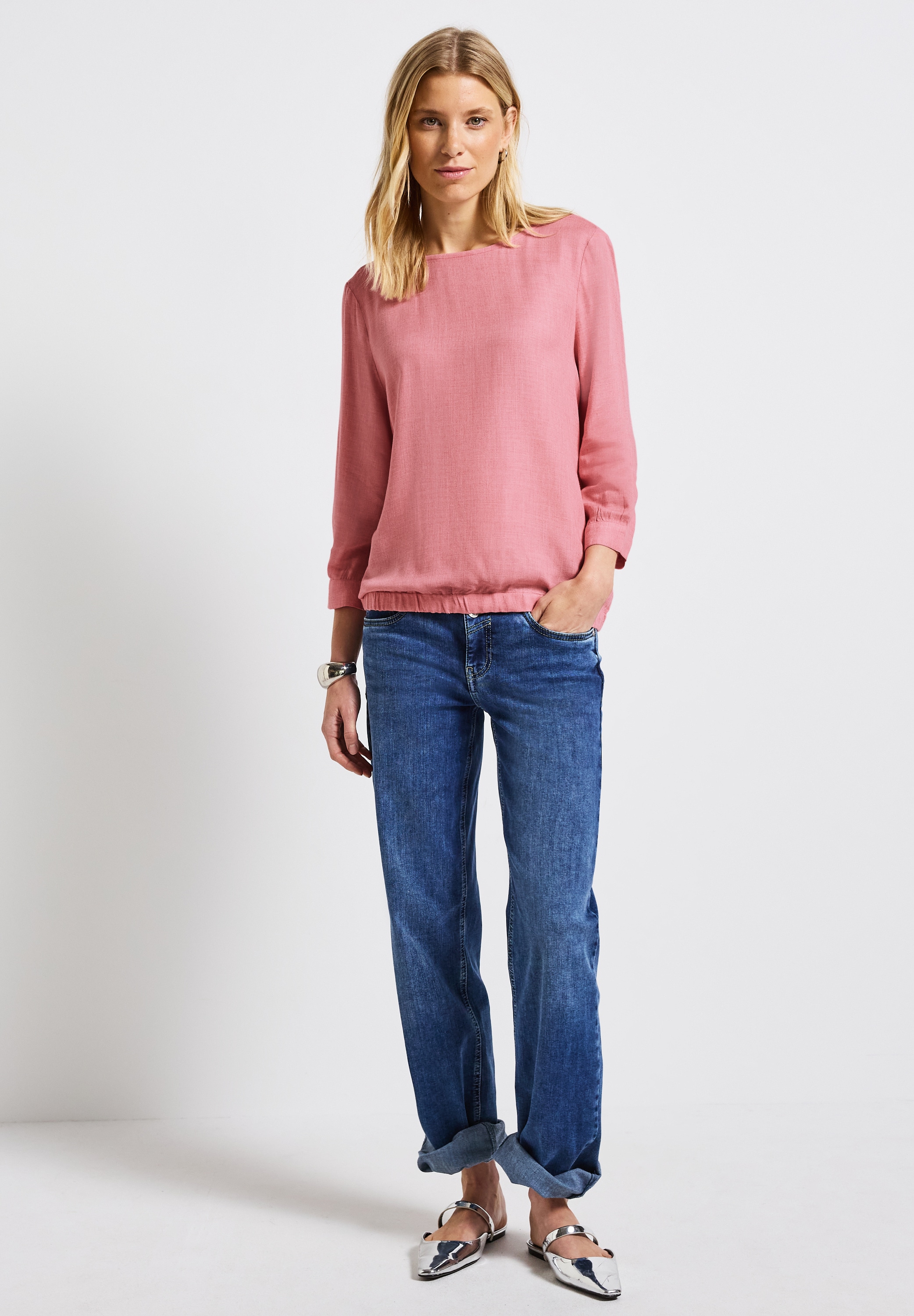 Thumbnail - STREET ONE Langarmbluse, mit Elastiksaum