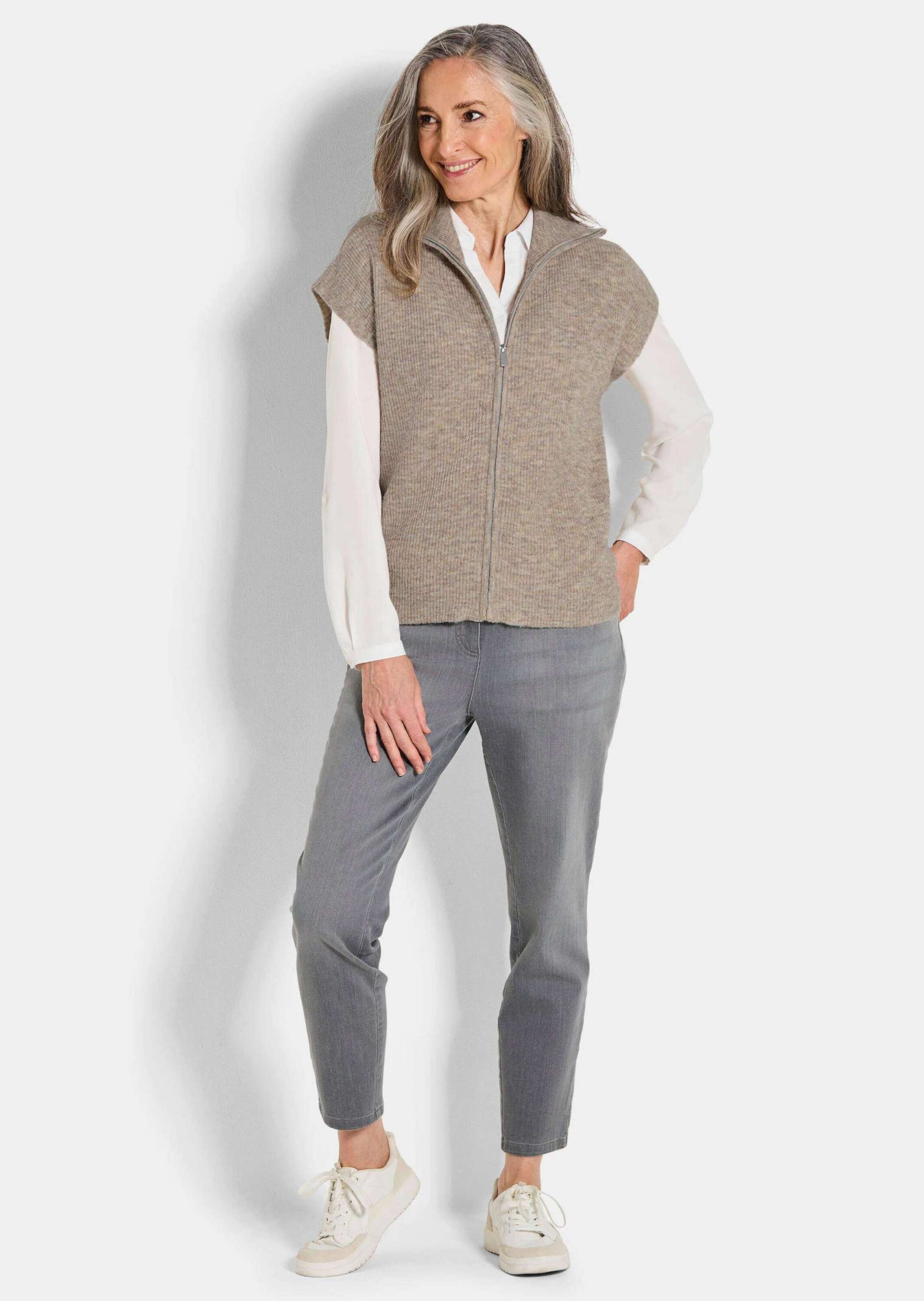 GOLDNER Kurzweste "Kurzgröße Melierte Weste mit Reißverschluss" günstig online kaufen